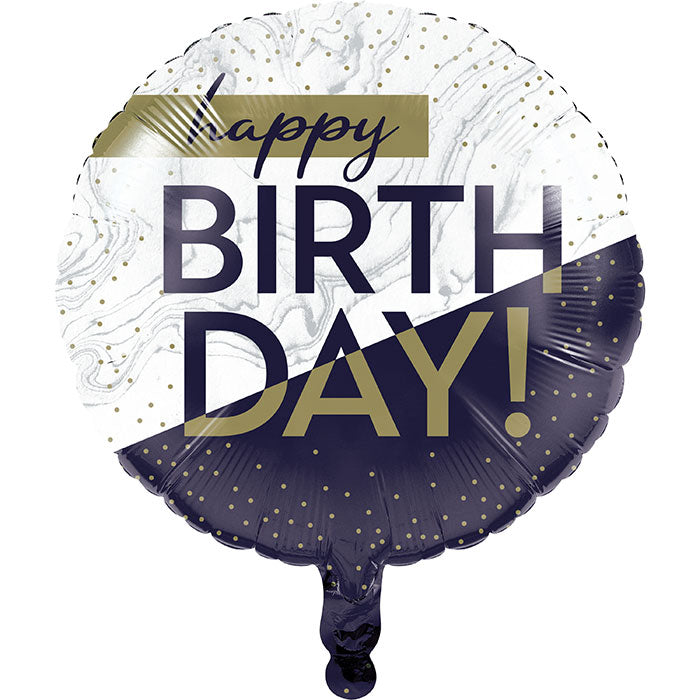 10 Pack Navy and Gold Birthday Mylar Balloons - Bulk Party Decorations for Birthdays, Anniversaries & Celebrations - Perfect for Indoor/Outdoor Party Decor