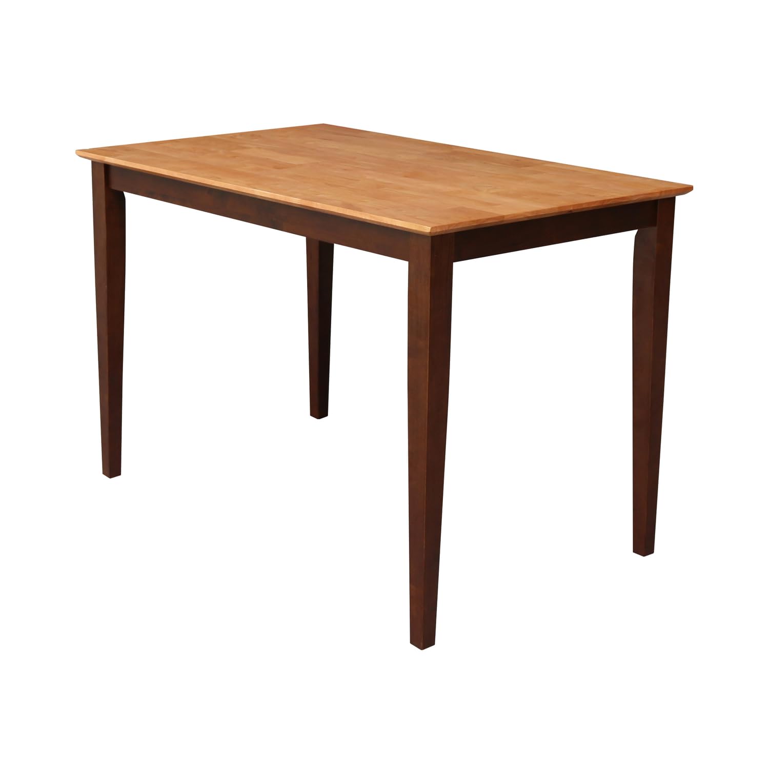 IC International Concepts Dining Table - Solid Wood Kitchen Table, Cinnamon/Espresso Finish - Perfect for Family Dinners & Entertaining Guests