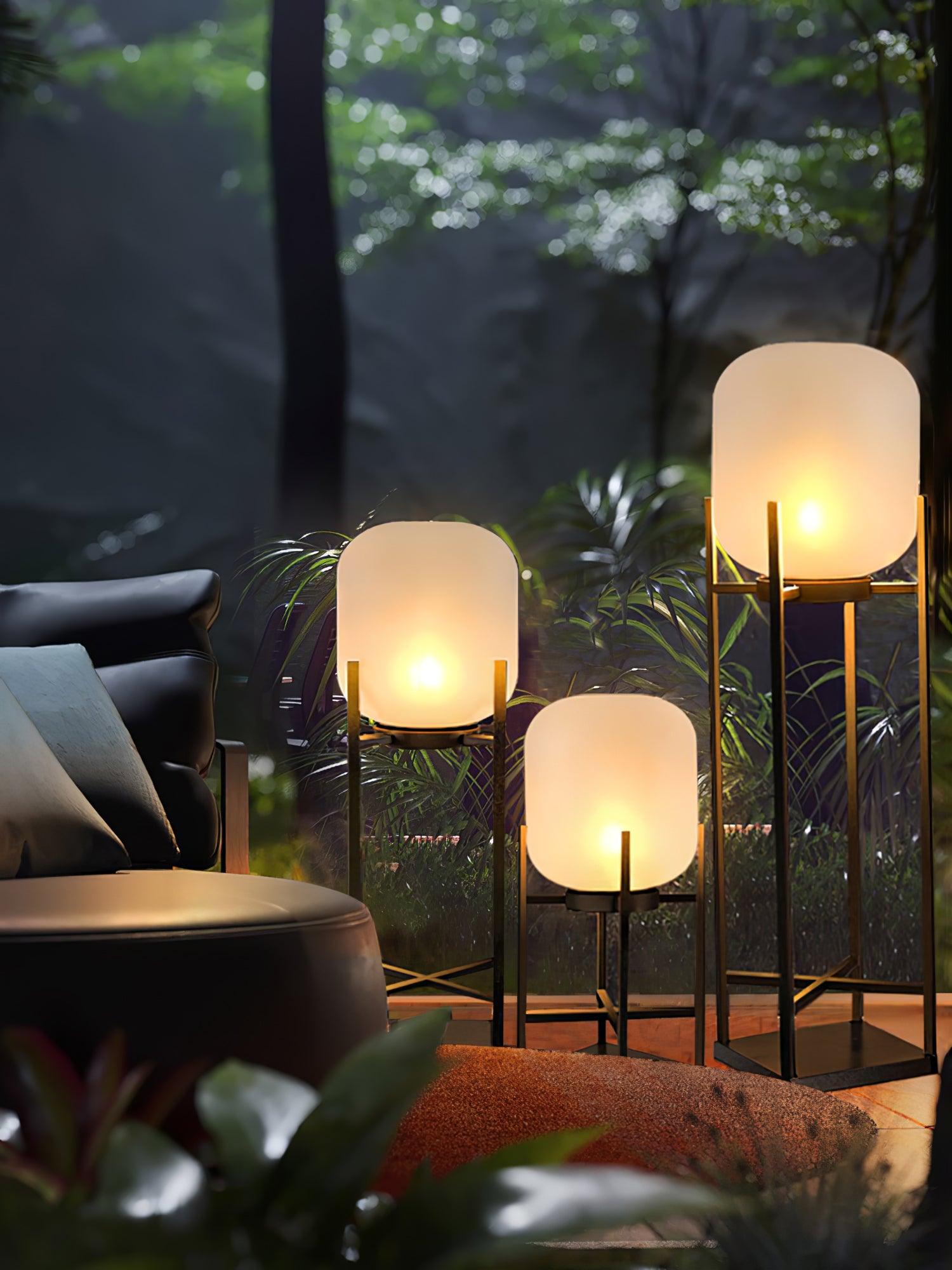 Solar Powered Outdoor Floor Lantern - Waterproof & Weatherproof for Garden, Patio, Backyard, and Pathway Lighting | Energy Efficient LED Landscape Lighting for Camping, BBQ, and Evening Gatherings