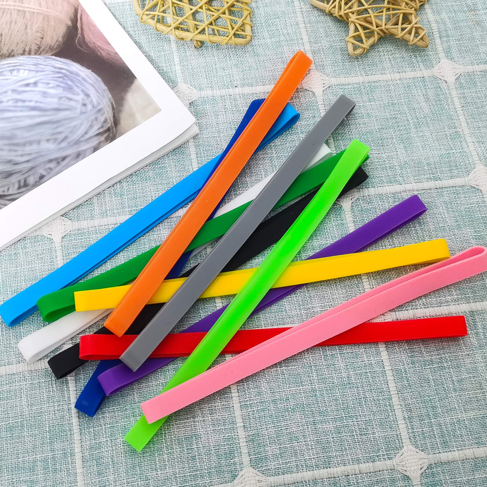 **Coopay 36-Piece Silicone Rubber Bands Set - Colorful, Durable, Non-Slip Elastic Bands for Books, Office, Arts & Crafts, Exercise, Crab Traps, Cooking (12