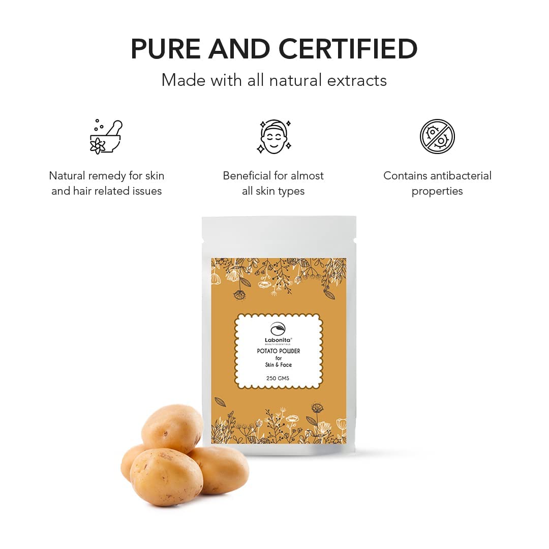 Labonita Potato Powder for Skin & Body - Natural Brightening Face Powder for Glowing Skin | Perfect for DIY Face Masks, Dark Spot Treatment & Skin Care Routine