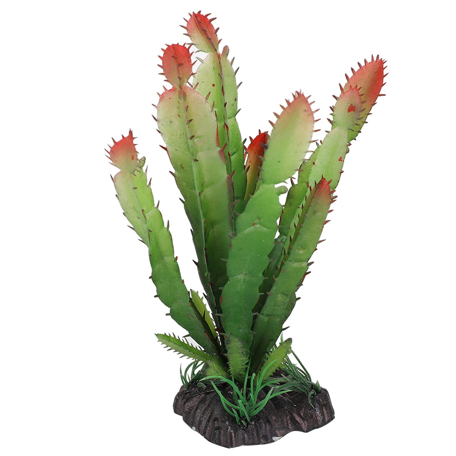 Realistic Plastic Cactus Artificial Plants - Reptile Habitat Decor, Terrarium Landscaping & Aquarium Fish Tank Decoration | Perfect for Bearded Dragon Tanks, Gecko Enclosures & Tropical Fish Aquariums