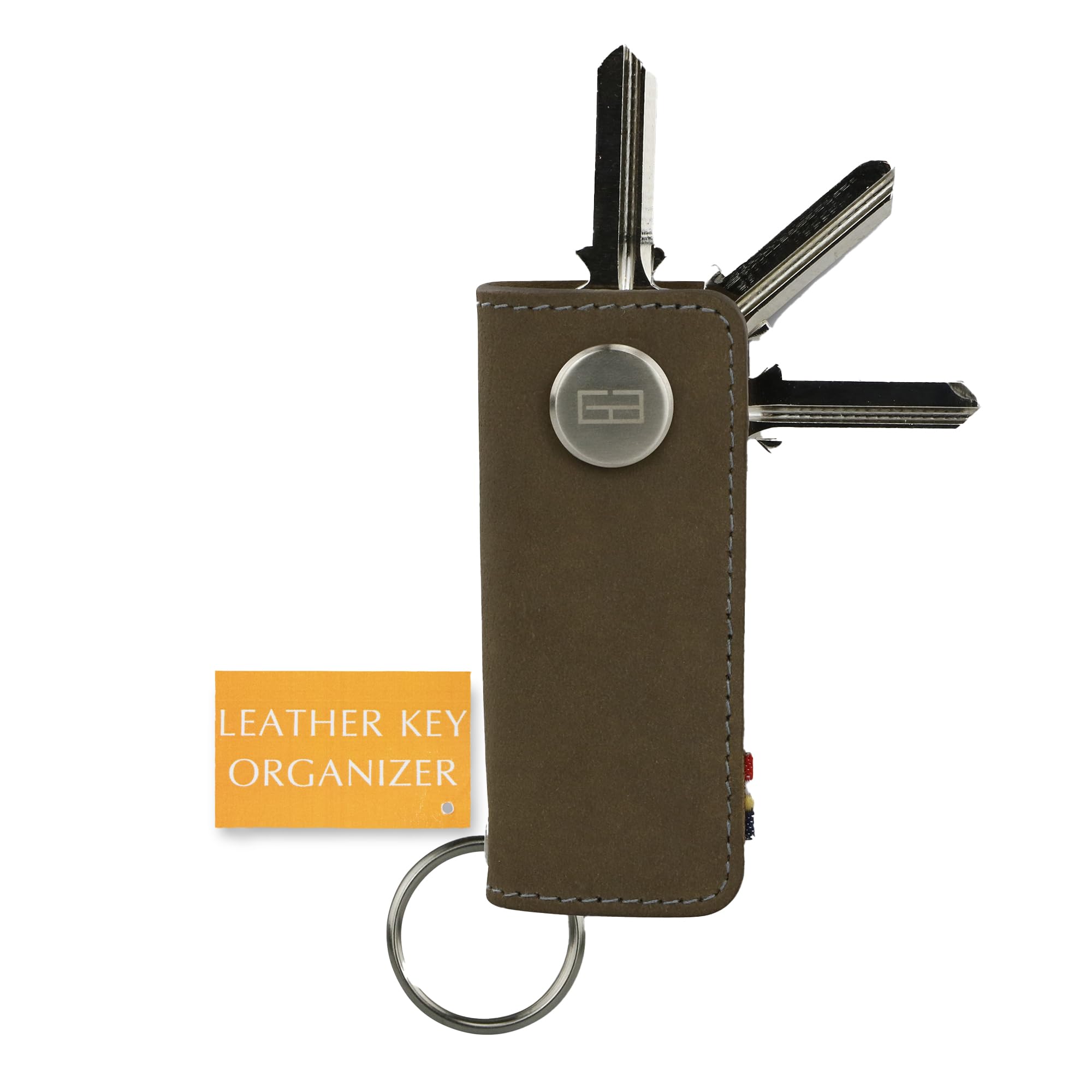 GARZINI Genuine Leather Key Organizer - Compact Key Holder with Keychain for Up to 7 Keys | Car Key Holder | Perfect for Home, Office & Travel Organization