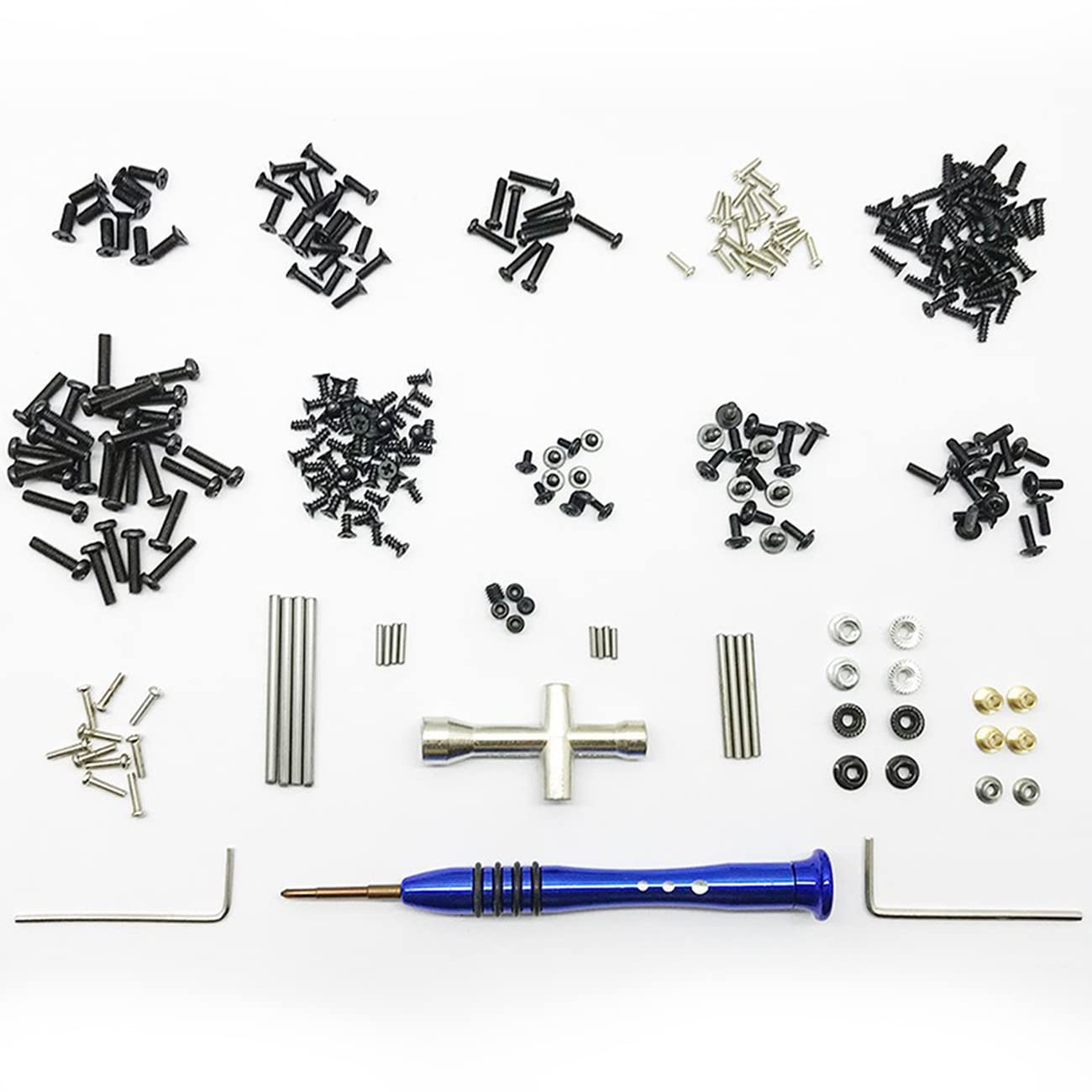 Premium RC Screws Kit - M2 M2.5 M3 Screw Fastener Set with Repair Tools for WLtoys 144001 124018 124019 1/14 Scale RC Cars - Durable Black Hardware for Maintenance & Upgrades - Perfect for Drift Racing, Off-Road Bashing & DIY Repairs