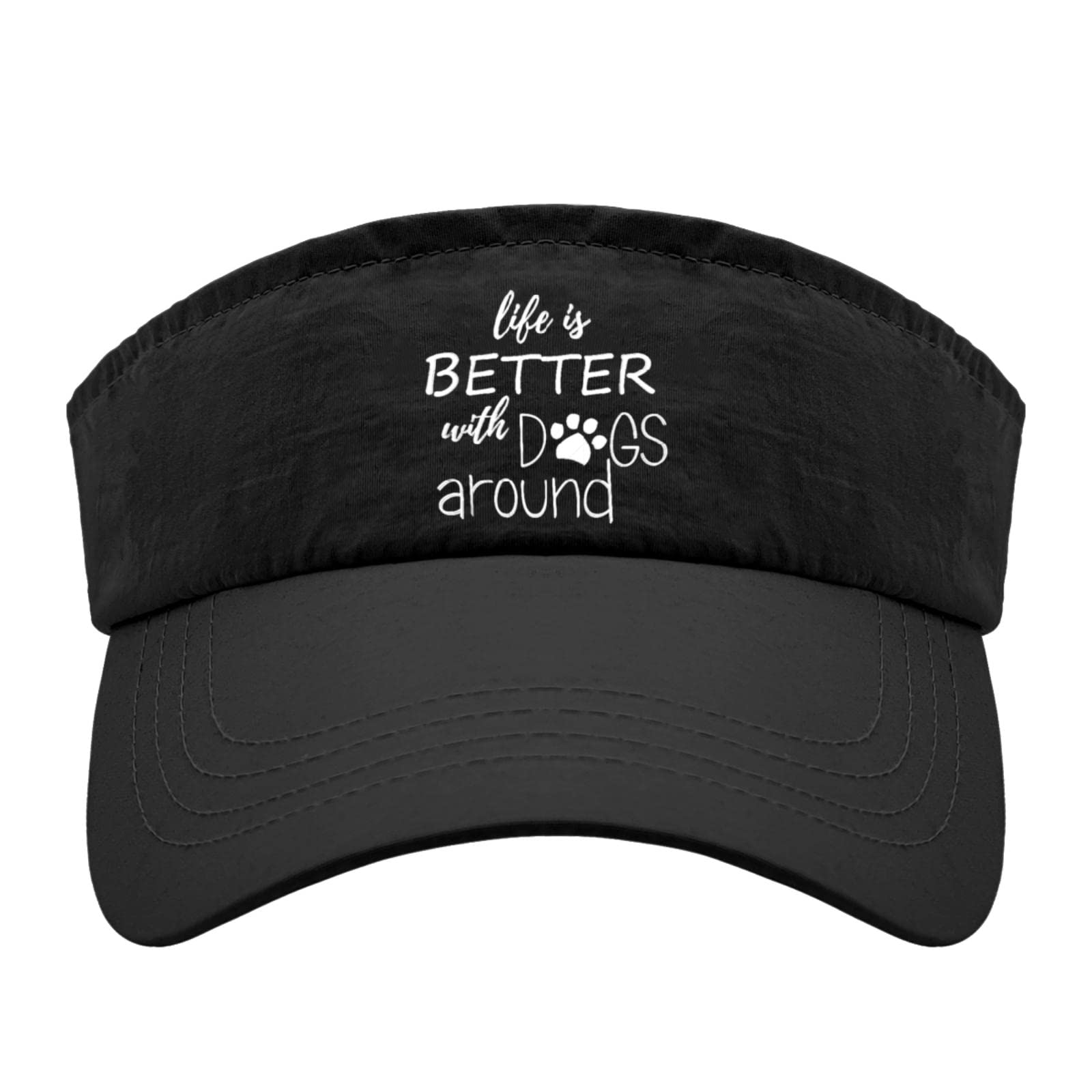 UV Protection Sun Visor Hats for Women & Men - Lightweight Golf Visor Caps with Dog Lover Design | Perfect for Outdoor Activities, Beach, Running & Summer Sun Protection