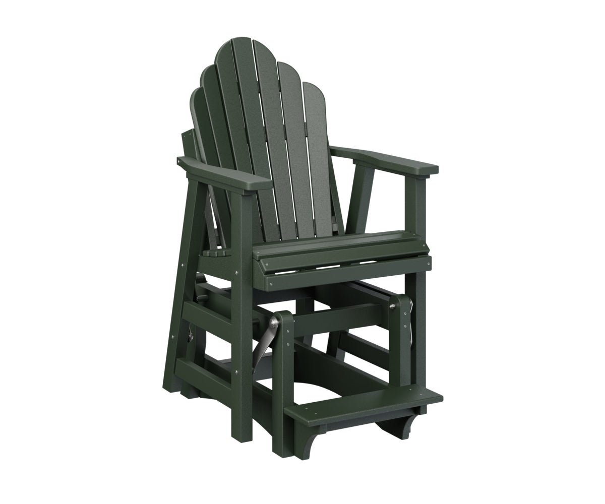 Berlin Gardens Cozi Back Single Counter Glider - Outdoor Patio Swivel Bar Stool for Kitchen Island, Deck & Poolside Relaxation