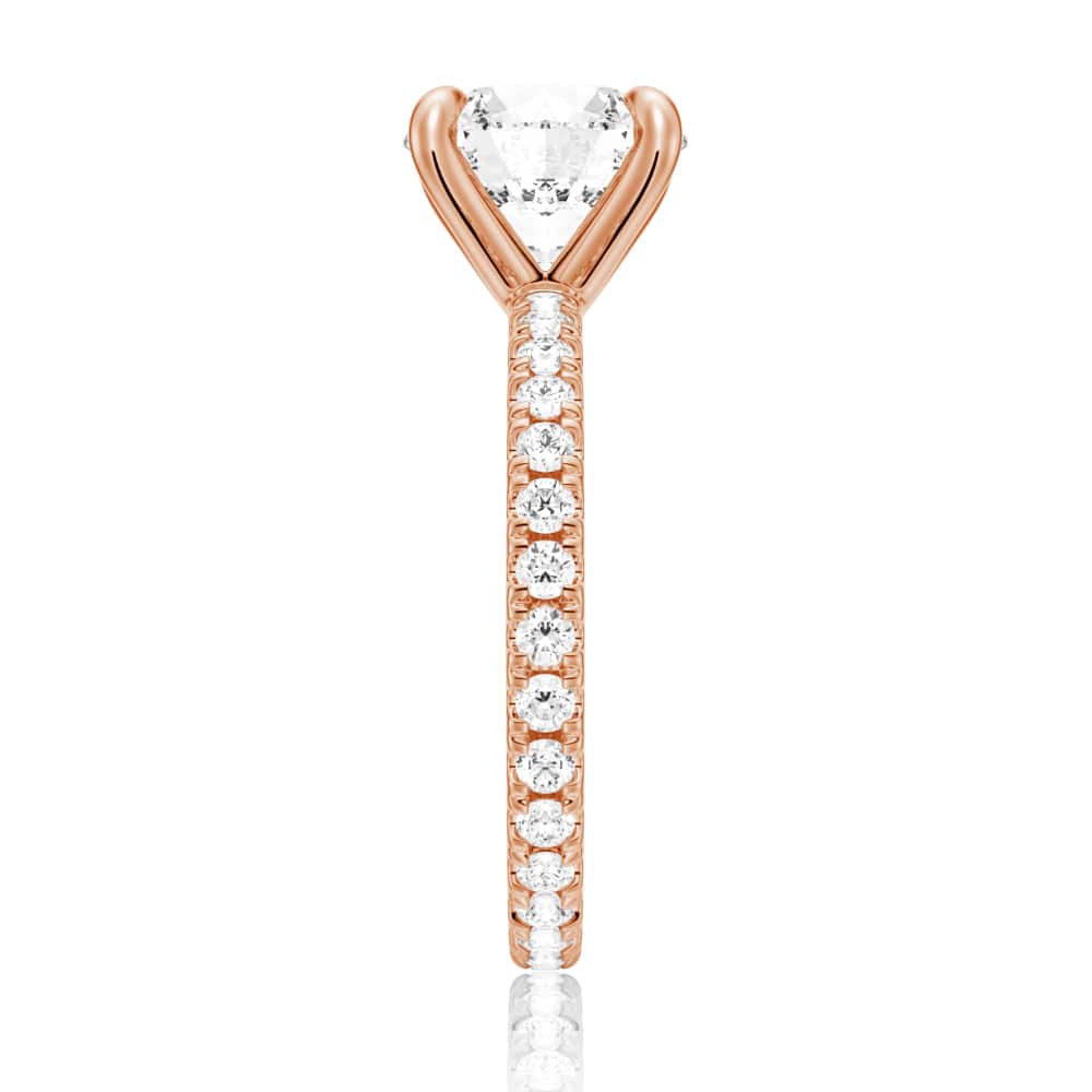 Exquisite Round Moissanite Engagement Ring with Sparkling Eternity Pave Band - Perfect for Proposals, Anniversaries & Romantic Occasions