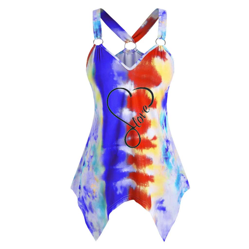 Plus Size V-Neck Crop Top - Tie-Dye O-Ring Blouse for Women | Gym & Streetwear