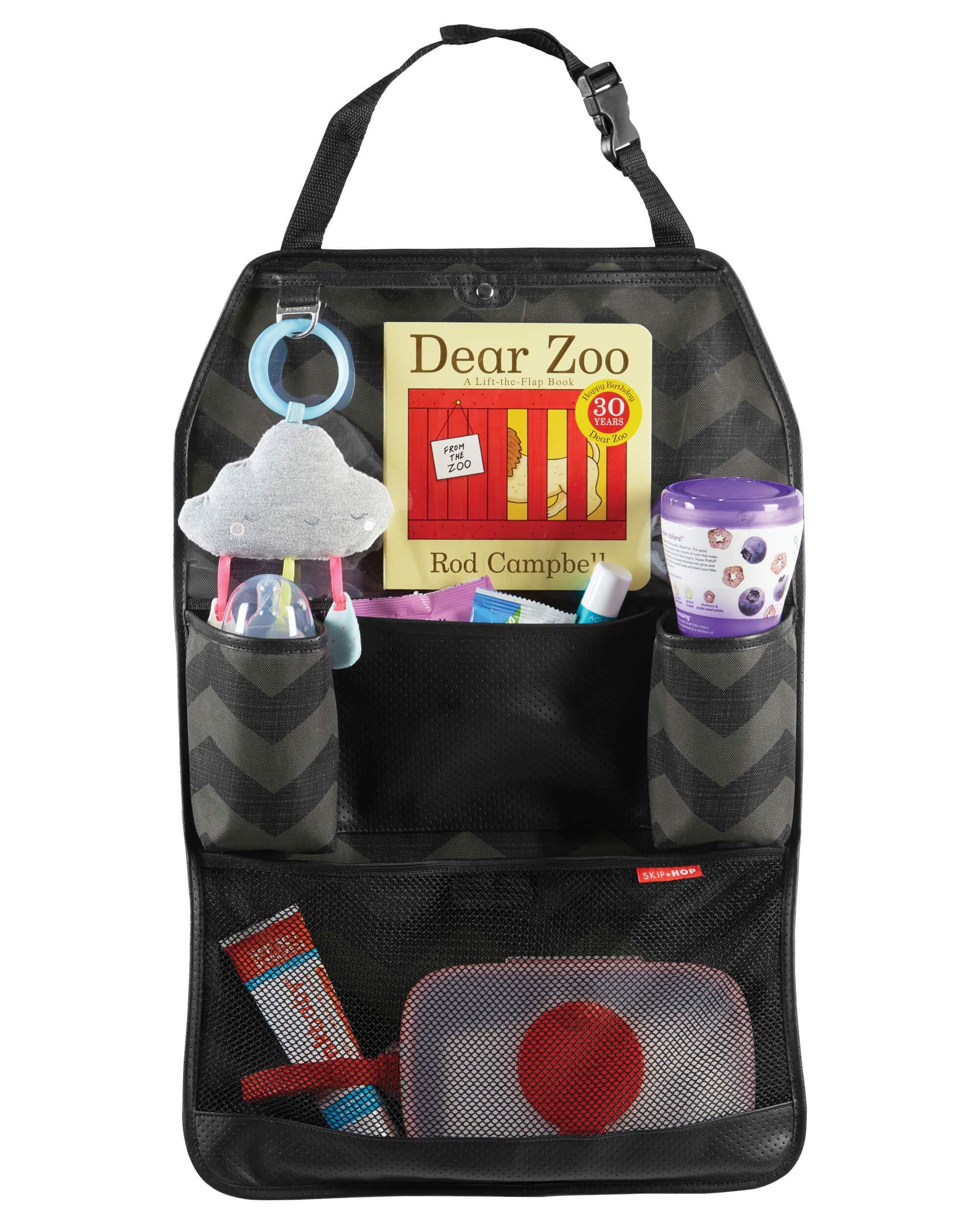 Skip Hop Backseat Organizer - Car Seat Organizer with Tonal Chevron Design for Baby Essentials & Toys - Perfect for Road Trips & Family Travel