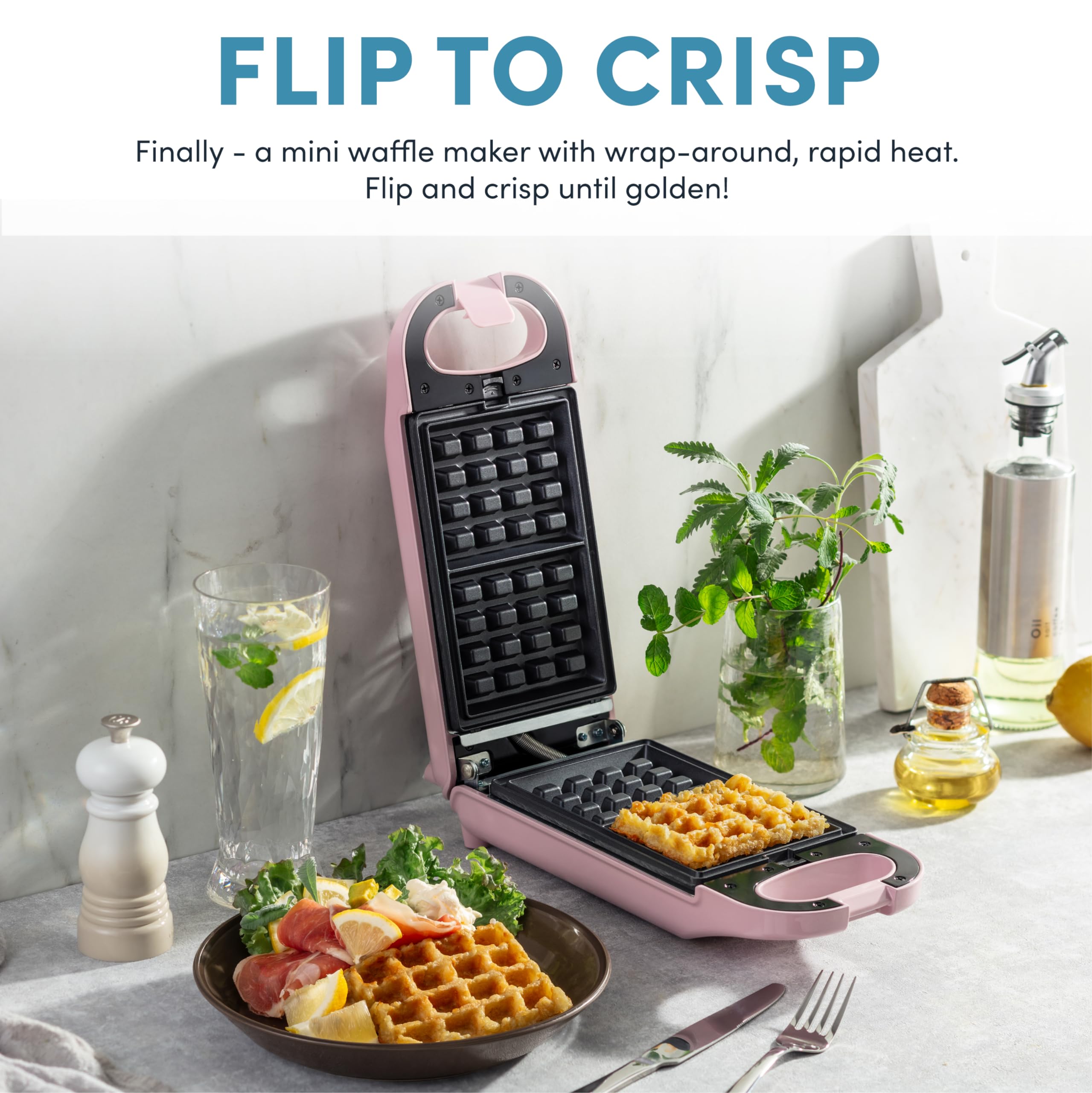 AROMA® 3-in-1 Swap & Flip Waffle Maker with Removable Plates - Panini Press, Mini Donut Maker & Waffle Iron for Breakfast, Snacks & Party Treats - Perfect for Home, Office & Camping Use