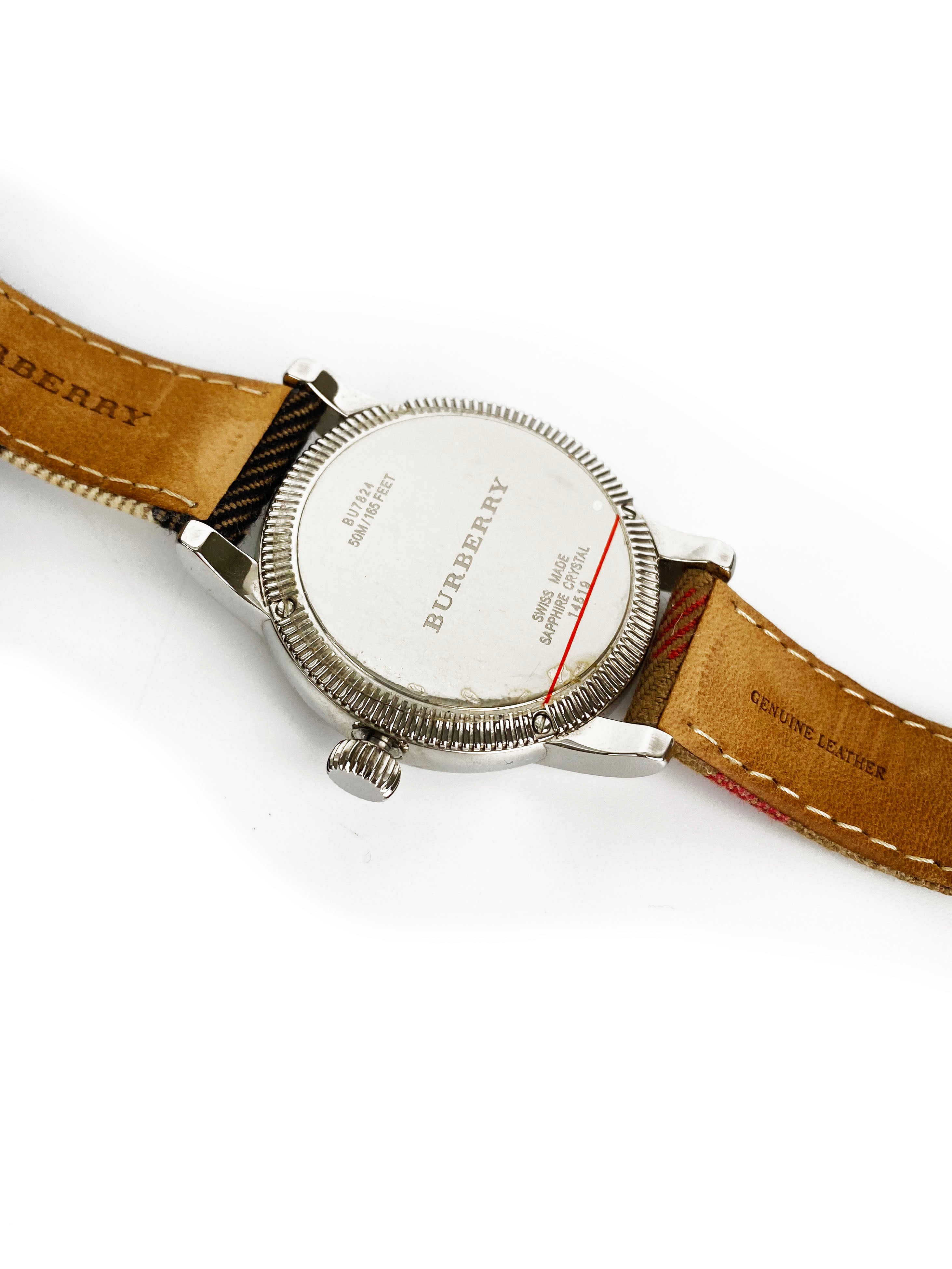 Burberry Silver Dial Check Fabric Watch for Men & Women - Luxury British Fashion Timepiece for Casual & Formal Wear