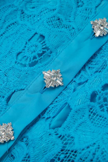Blue Sleeveless High Waist Slim Dress with Collar - Perfect for Summer Outings, Beach Vacations & Casual Date Nights