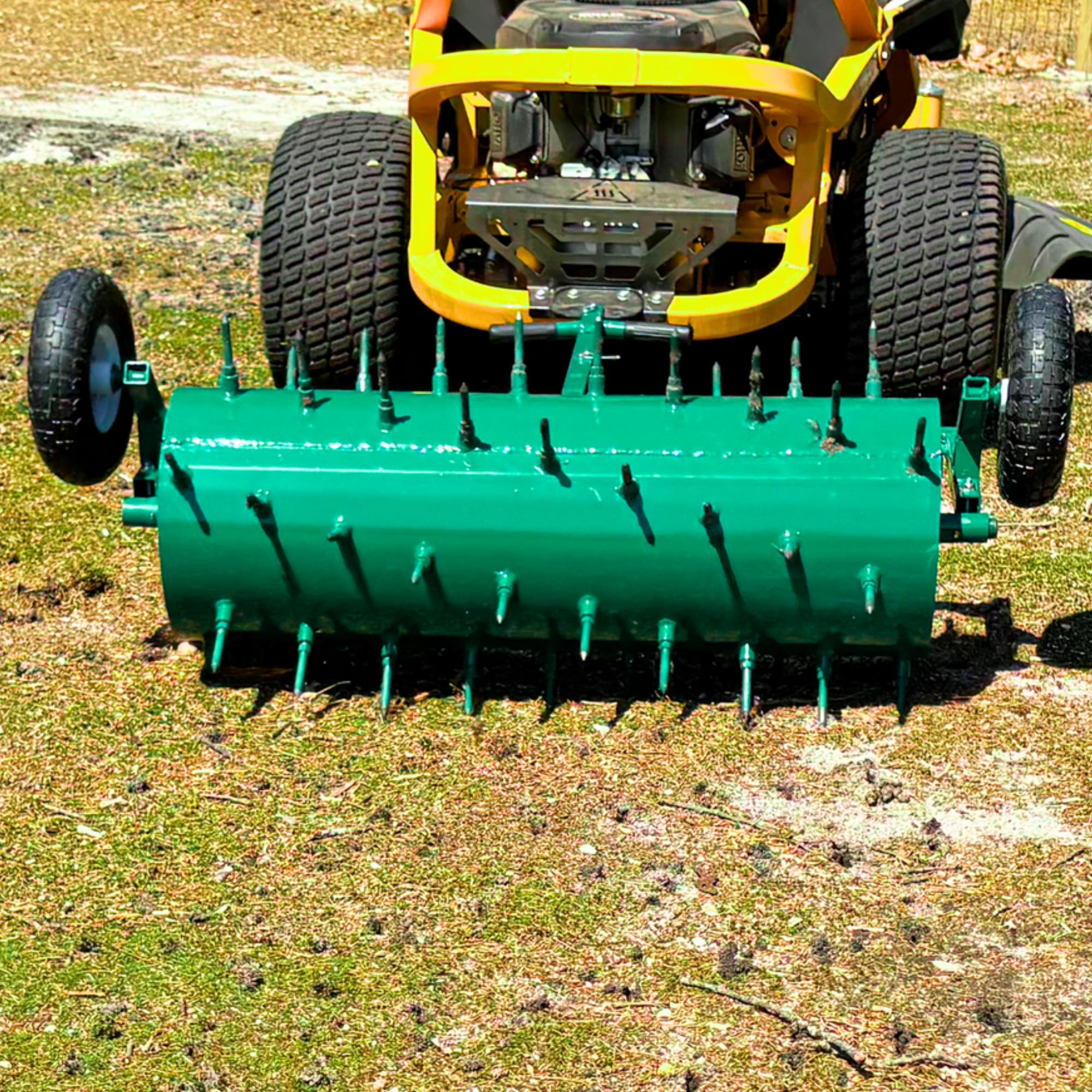 Landzie Tow Behind Lawn Aerator - Heavy Duty Spike Aerator Roller with Water Filled Barrel for Lawn Aeration | Perfect for Overseeding, Thatch Removal & Soil Compaction Relief in Backyards & Golf Courses