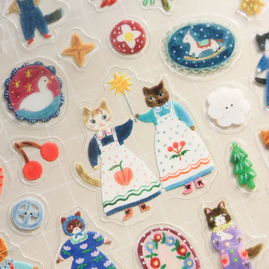 Aiko Fukawa Cats and Buttons Sticker - Cute Japanese Kawaii Vinyl Decals for Laptops, Water Bottles & Notebooks - Perfect for DIY Crafts and Gift Wrapping