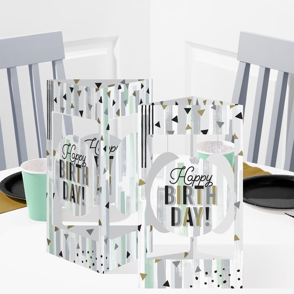 12-Piece Bulk Minted Milestone 3D Centerpiece with Danglers - Perfect for Baby Showers, Birthday Parties & Wedding Decorations