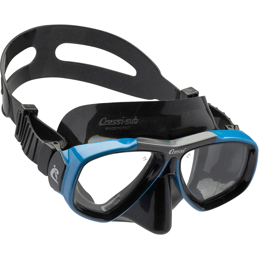 Cressi Focus Black / Blue Scuba Diving Mask - Comfortable & Anti-Fog Snorkeling Gear for Adults & Kids - Perfect for Ocean, Pool, and Freediving Adventures