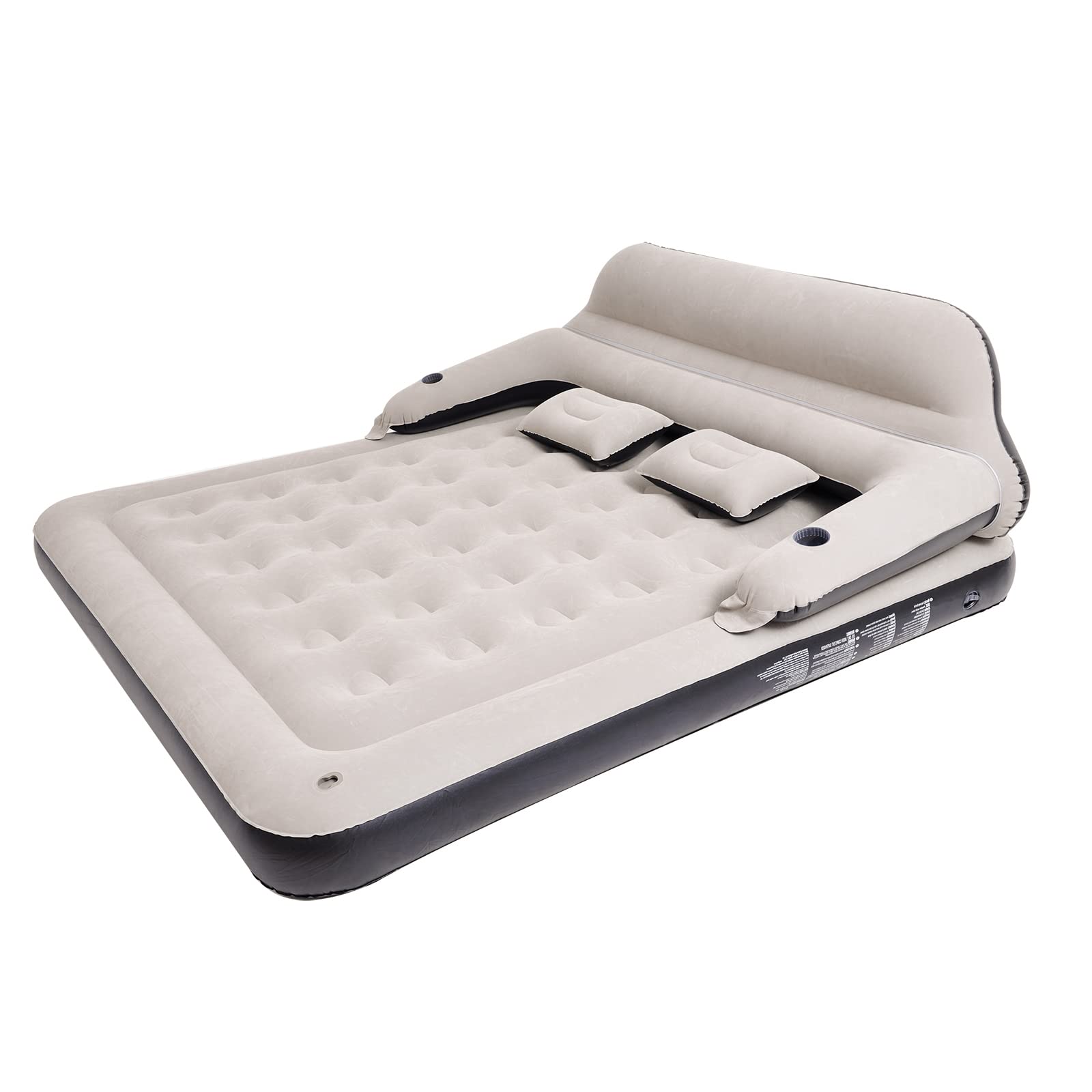 **RAPTAVIS King Size Air Mattress Sofa Bed with Built-in Headboard & Pillow - Inflatable Guest Bed for Home, Camping, Travel - Comfortable Portable Blow Up Mattress for Indoor & Outdoor Use**