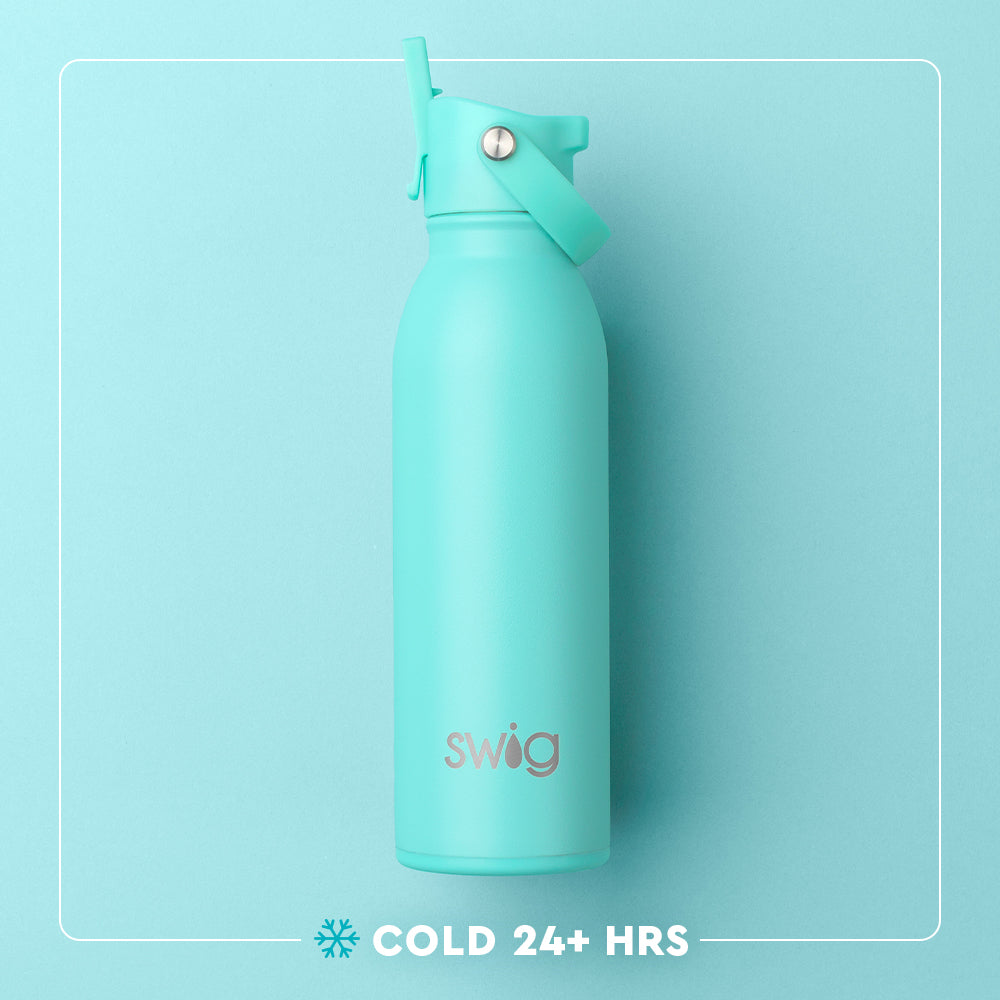 Oh Happy Day Flip + Sip Water Bottle 16oz - Leak Proof & Insulated Stainless Steel Tumbler for Coffee, Tea & Cold Drinks - Perfect for Gym, Office & Outdoor Activities