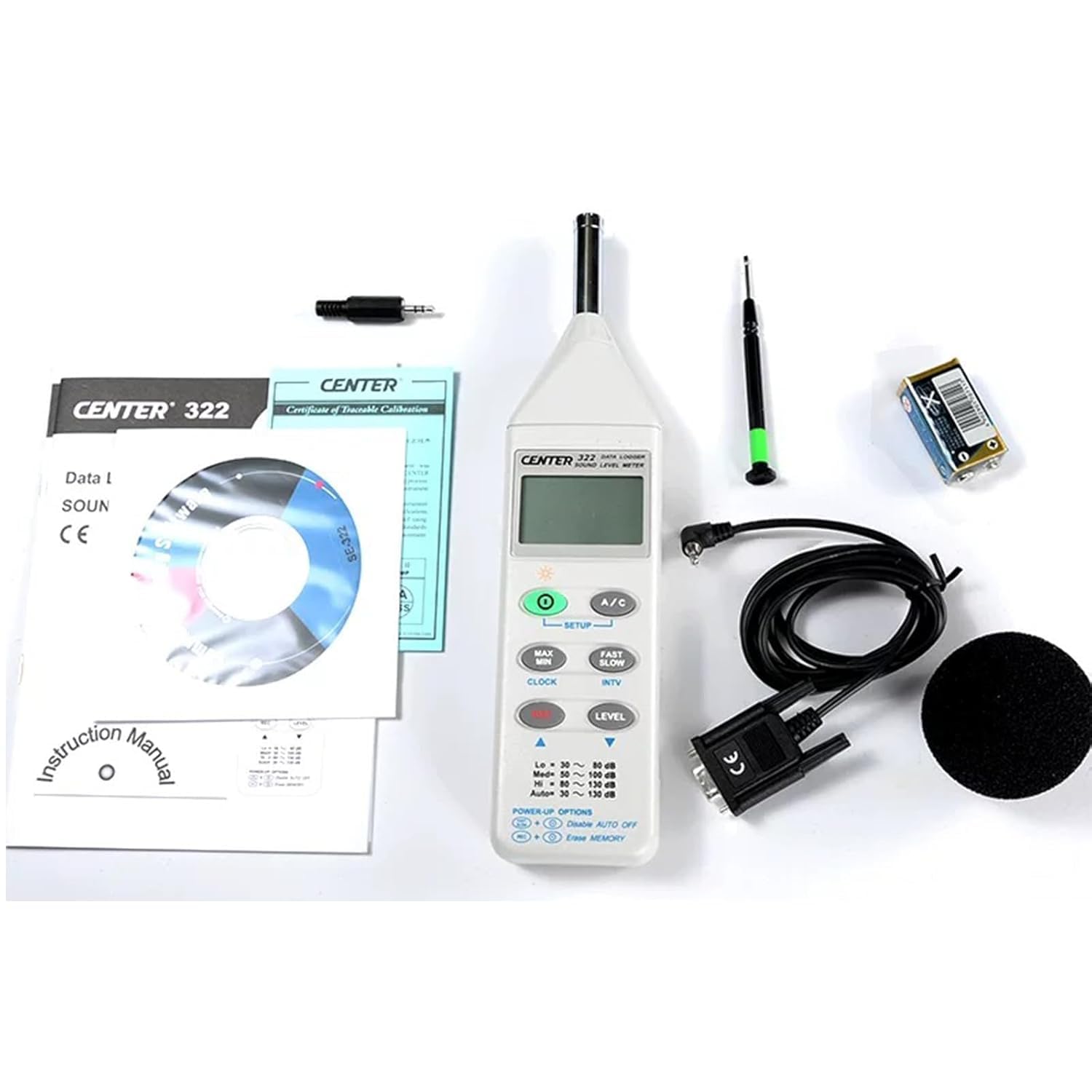 SSEYL CENTER322 Digital Sound Level Meter with Data Logger - Professional Noise Measurement Device for Industrial, Construction & Environmental Use