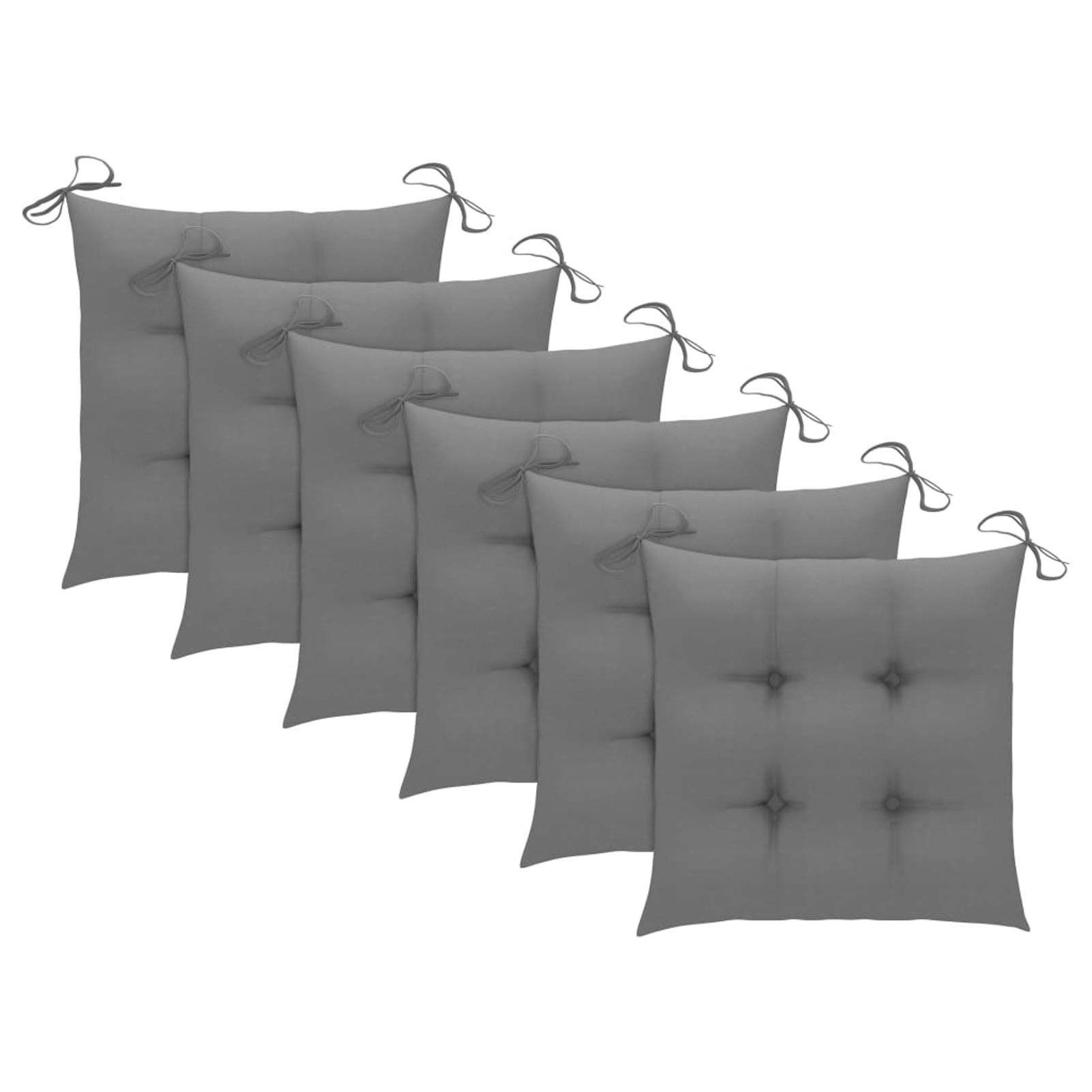 Tidyard 6-Piece Gray Outdoor/Indoor Chair Cushions Set - Soft Fabric Seat Pads 15.7