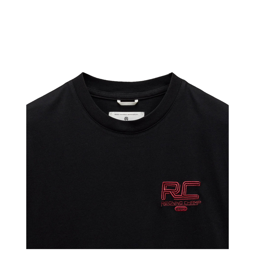 Men's Midweight Jersey Racing T-Shirt - Black/Infrared | Breathable & Comfortable for Running, Cycling & Workouts
