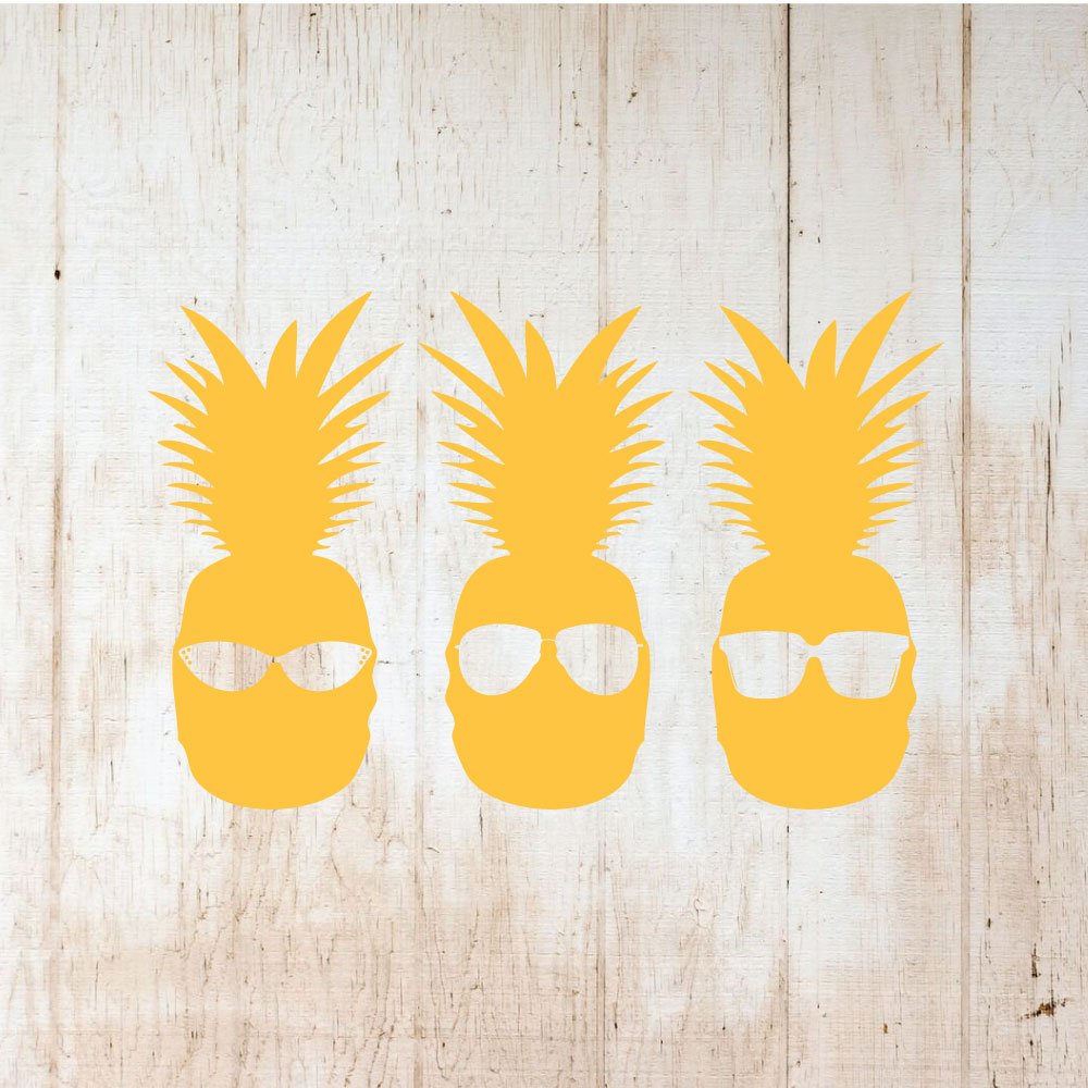 Stylish Pineapple Wall Decor with Sunglasses - Hawaiian Tropical Themed Art for Teen Bedroom & Dorm Room - Fun Summer Beach Party Decorations