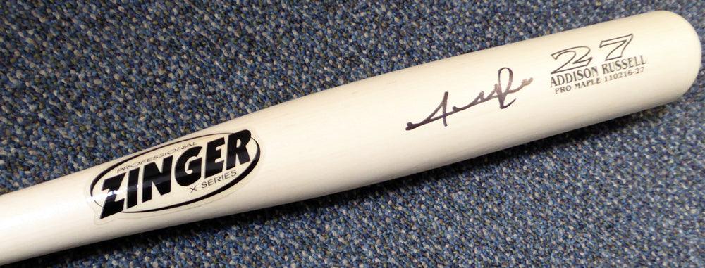 Addison Russell Autographed Zinger Game Model Bat - Official MLB Authenticated with Holo Stock #115046 - Perfect for Baseball Collectors, Fans, and Memorabilia Displays