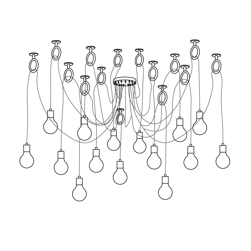 Industrial Spider Chandelier - Modern Black Iron Web Design Ceiling Light Fixture for Dining Room, Living Room & Bedroom Decor