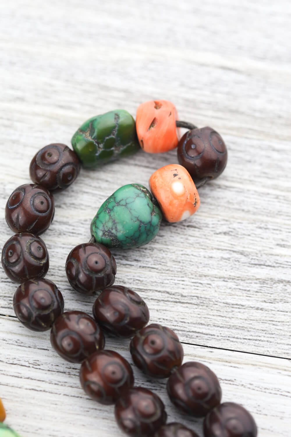 Authentic Rudraksha and Gemstone Nomad Mala Beads - Handmade Meditation Necklace for Yoga, Spiritual Healing & Boho Fashion Accessory