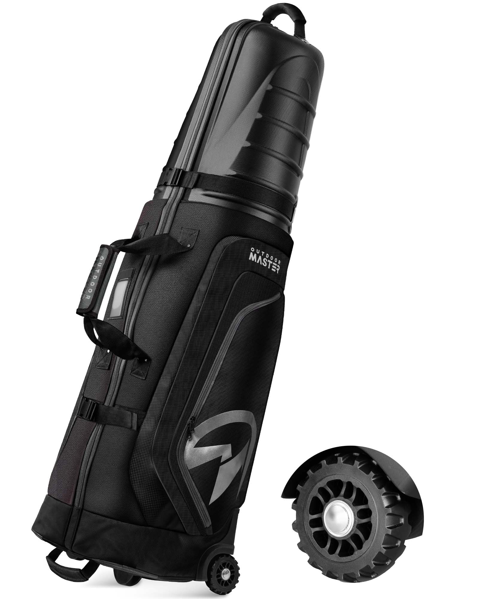 OutdoorMaster Golf Travel Bag with Wheels & Hard Case Top - Lightweight Airline Approved Golf Club Protector for Easy Travel & Storage | Perfect for Airline Check-In, Golf Trips & Club Protection