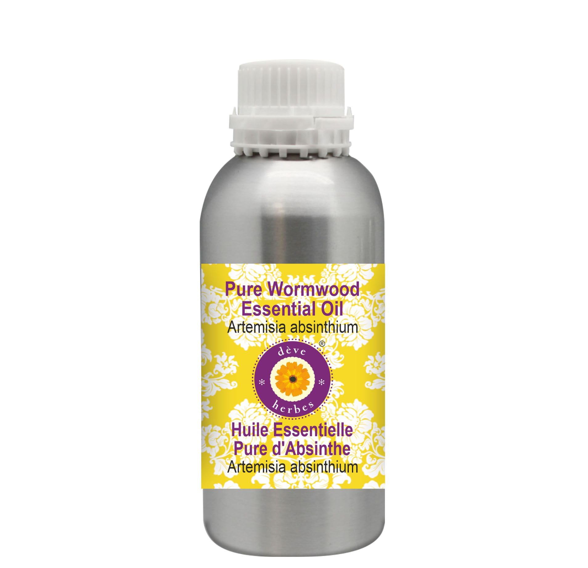 Deve Herbes Pure Wormwood Essential Oil (Artemisia Absinthium) - 630ml (21 oz) Steam Distilled for Aromatherapy, Massage & Natural Remedies | Relaxation, Skin Care & Home Fragrance