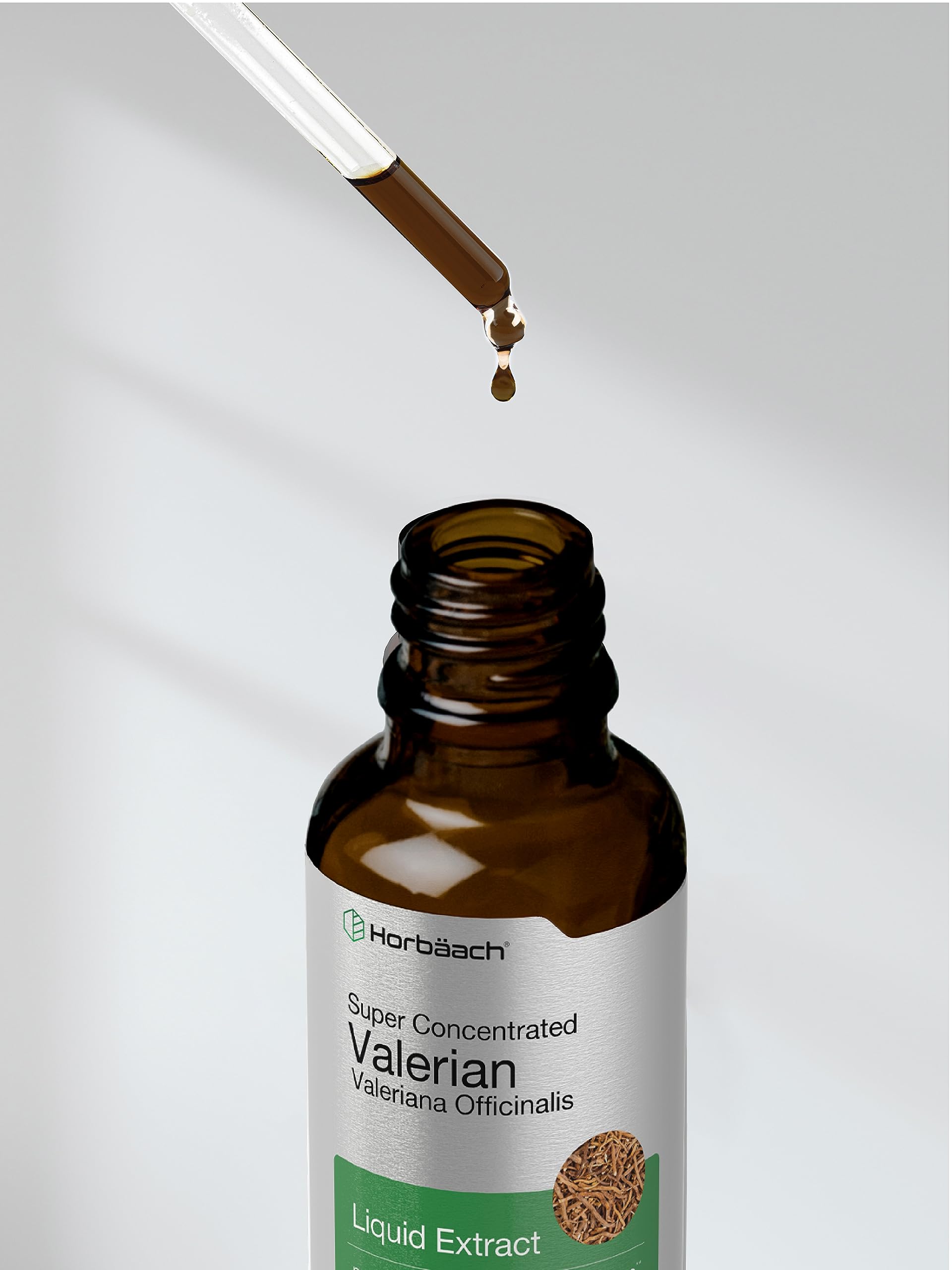 Horbäach Valerian Root Extract Drops - Alcohol Free, Super Concentrated Liquid Supplement (2 fl oz) | Vegetarian, Non-GMO, Gluten Free | Promotes Relaxation & Better Sleep