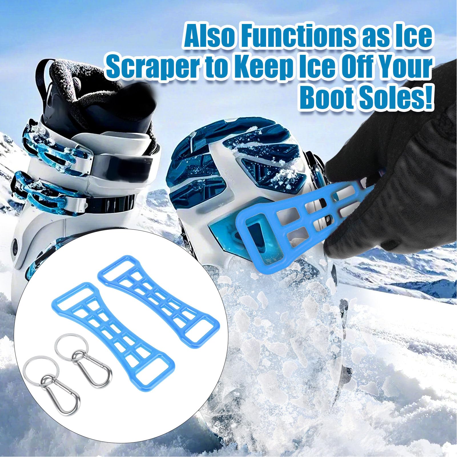2-Pack Ski Boot Buckle Assist Tool - Adjustable Buckle Extender for Ski Boots - Multifunctional Skiing Accessory for Easy Fastening - Perfect for Skiers & Snowboarders (Ideal for Cold Weather & Mountain Sports)