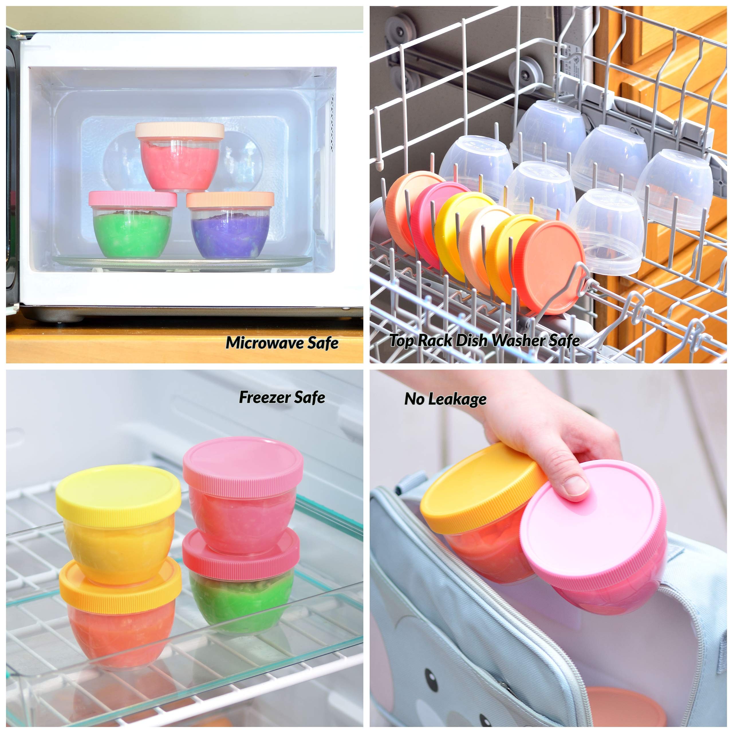 Youngever 18-Piece 6oz Baby Food Storage Containers with Lids - 9 Vibrant Pink Colors, BPA-Free, Leakproof, Microwave & Freezer Safe - Perfect for Homemade Baby Food, Meal Prep & On-the-Go Feeding