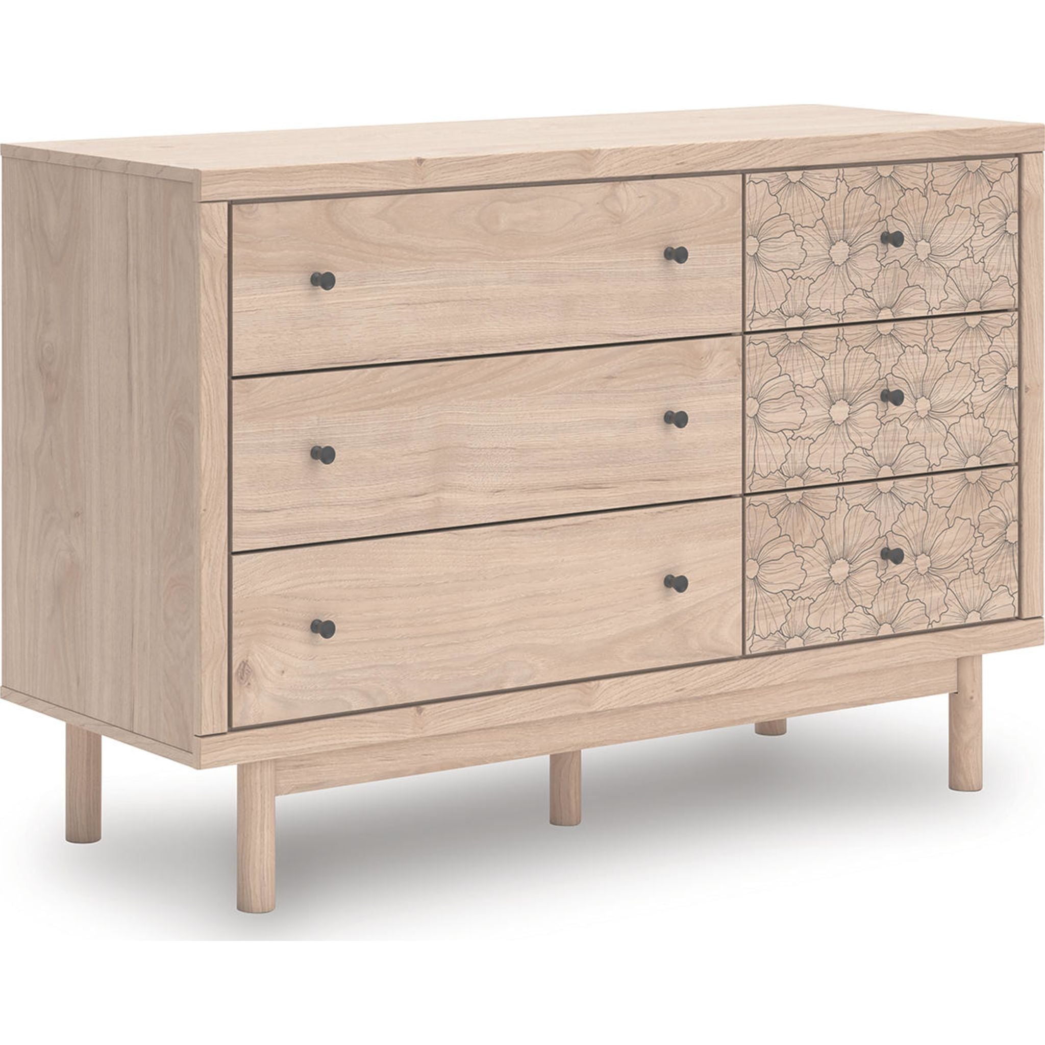 Arloster Dresser in Tan - Modern Wooden Chest of Drawers for Bedroom & Closet Storage Organization