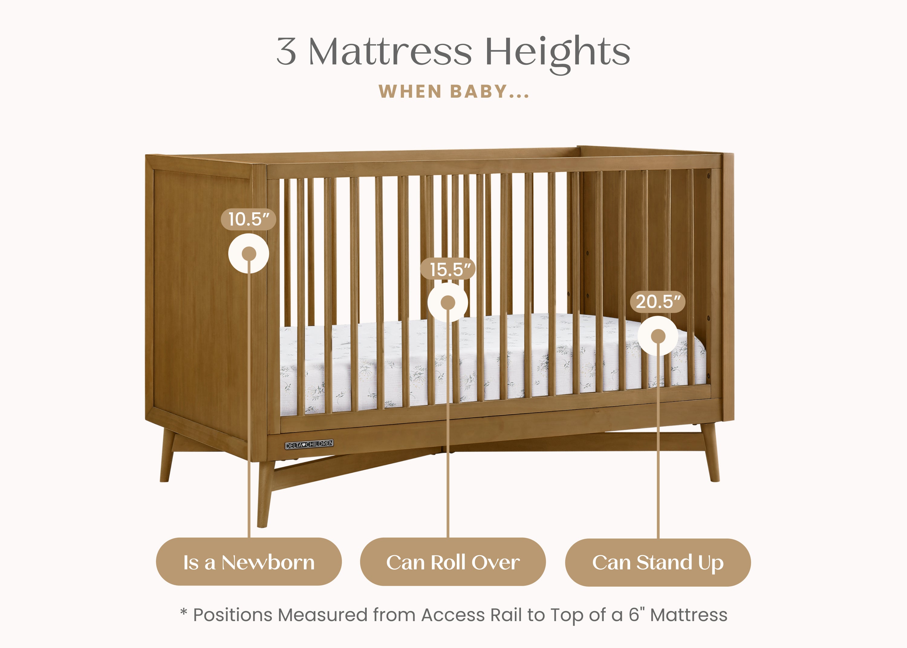 Dylan 4-in-1 Convertible Baby Crib - Toddler Bed, Daybed & Full-Size Bed | Safe & Stylish Nursery Furniture for Newborns to Teens | Perfect for Bedrooms, Daycare & Guest Rooms