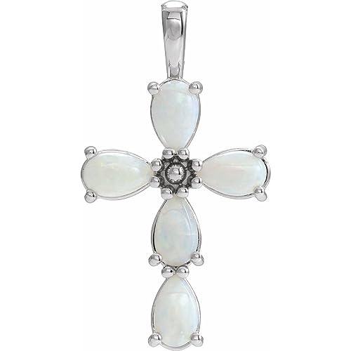 Genuine White Opal - 5mm x 3mm - Platinum