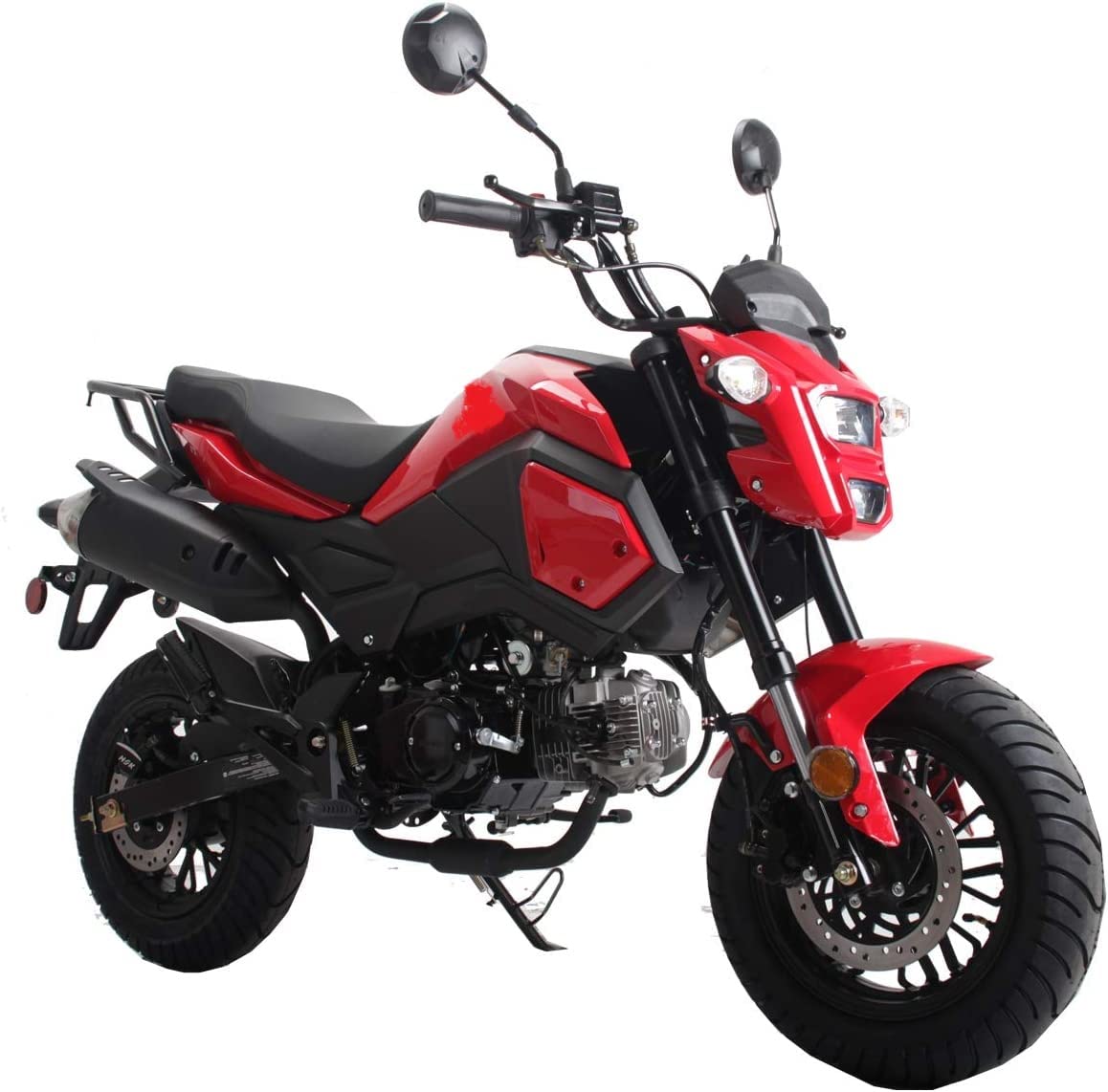 VADER 125cc Dirt Bike - Street Motorcycle for Adults with Big Headlights (Sporty Red) - Off-Road & Commuting