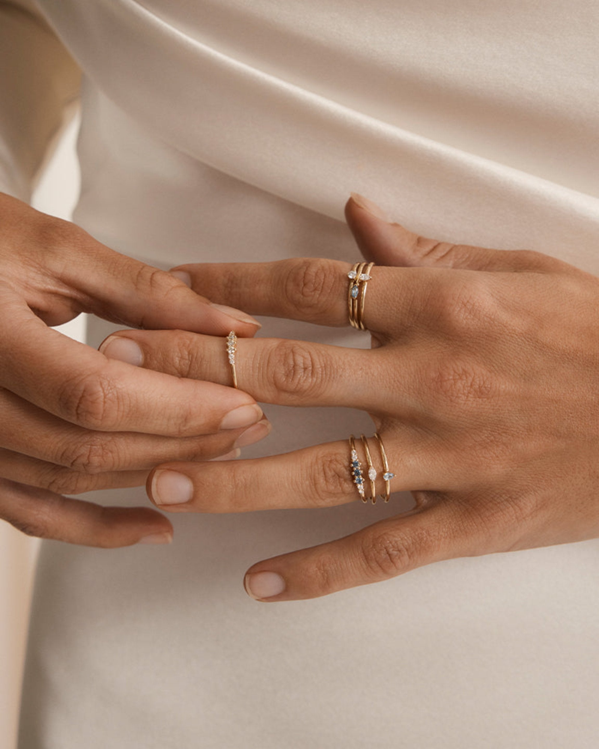 Hattie Stacking Birthstone Rings for Women - Adjustable Stackable Rings Set for Everyday Wear, Gift Giving & Special Occasions
