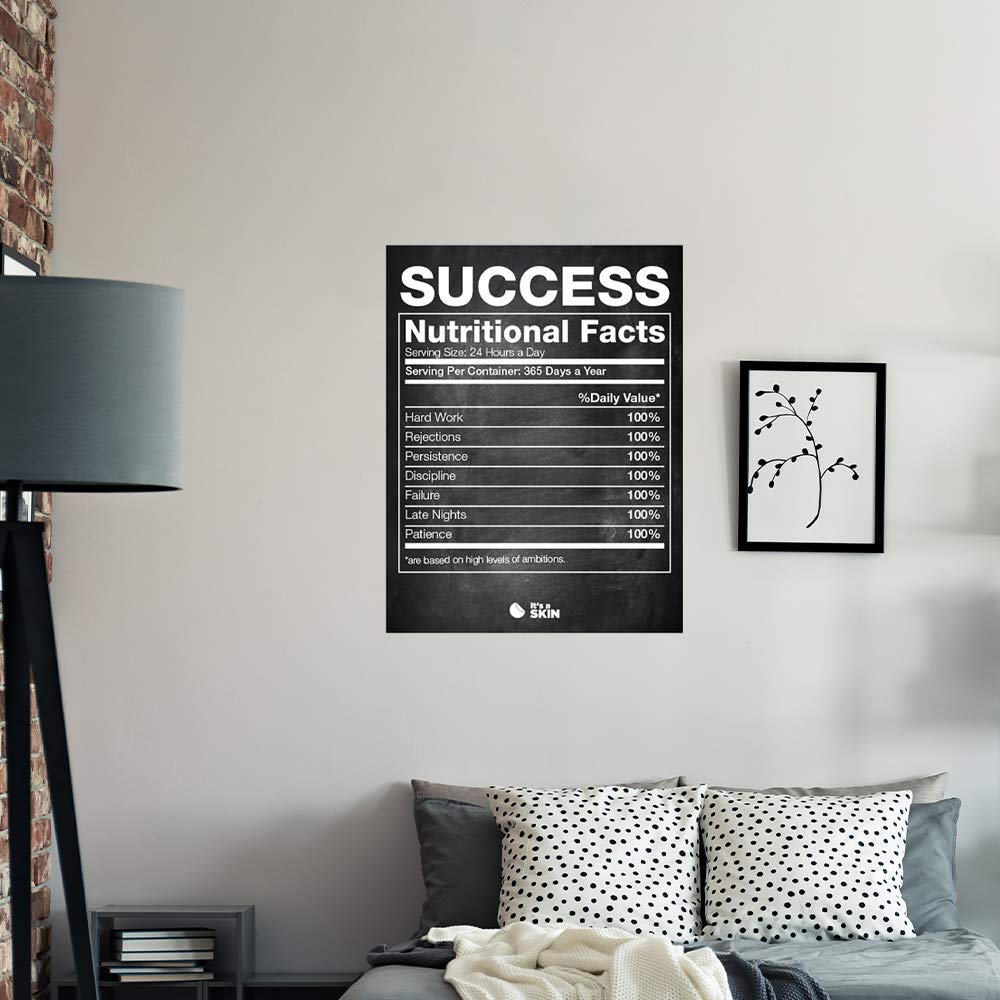 IT'S A SKIN Success Nutrition Facts Poster - Motivational Wall Art for Home, Bedroom & Kitchen Decor