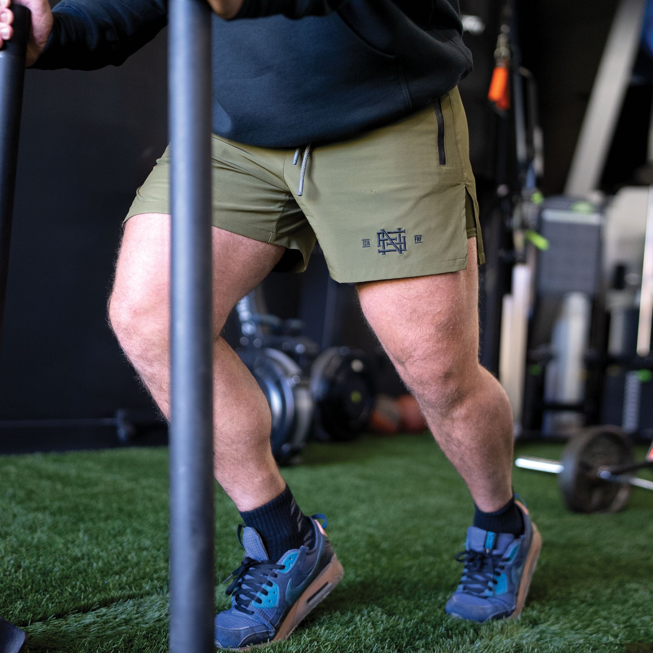 Momentum Athletic Shorts for Men & Women - Olive Green Quick-Dry Workout Running Gym Shorts - Perfect for Training, Jogging, and Outdoor Activities
