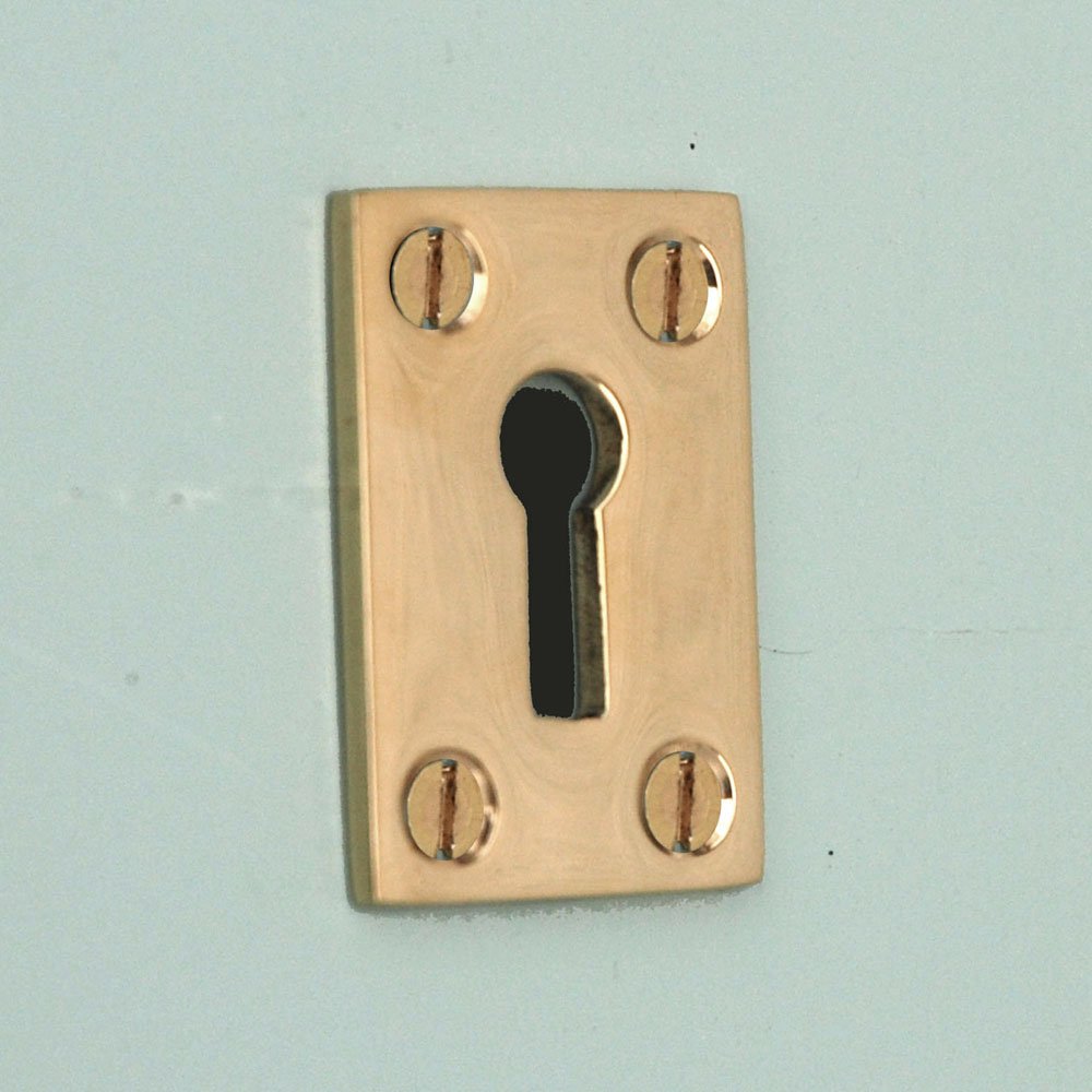 Polished Brass Oblong Escutcheon - Vintage Door Plate for Cabinet & Furniture - Perfect for Home Decor & DIY Projects