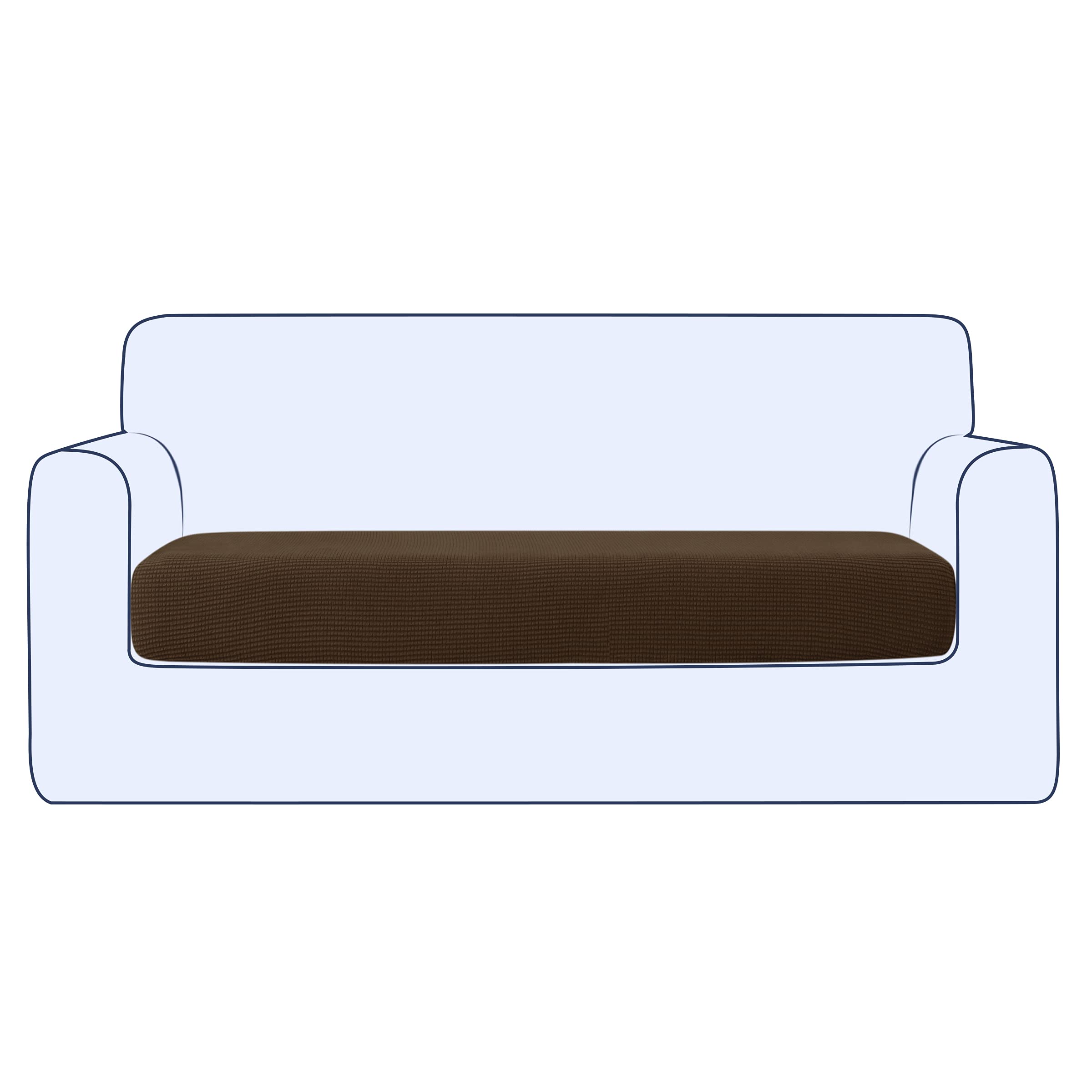Ouka Stretch Reversible Sofa Cushion Cover - Soft Washable Couch Seat Protector for Loveseat & Chair (Coffee Brown) | Home Decor, Living Room Furniture Protection