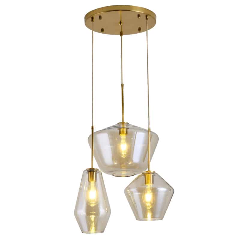 Grojaer Modern Glass Pendant Lamp - Stylish Hanging Light Fixture for Kitchen Island, Dining Room & Bedroom Decor