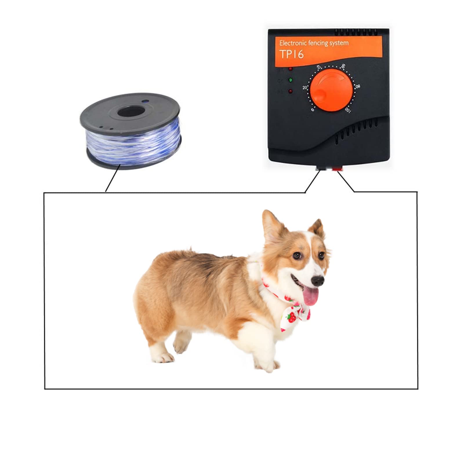 Electric Dog Fence System - 656ft Waterproof Underground/Aboveground Pet Containment with Tone & Static Correction Collar for Small, Medium & Large Dogs (2-Dog Kit) - Perfect for Backyard Safety & Training