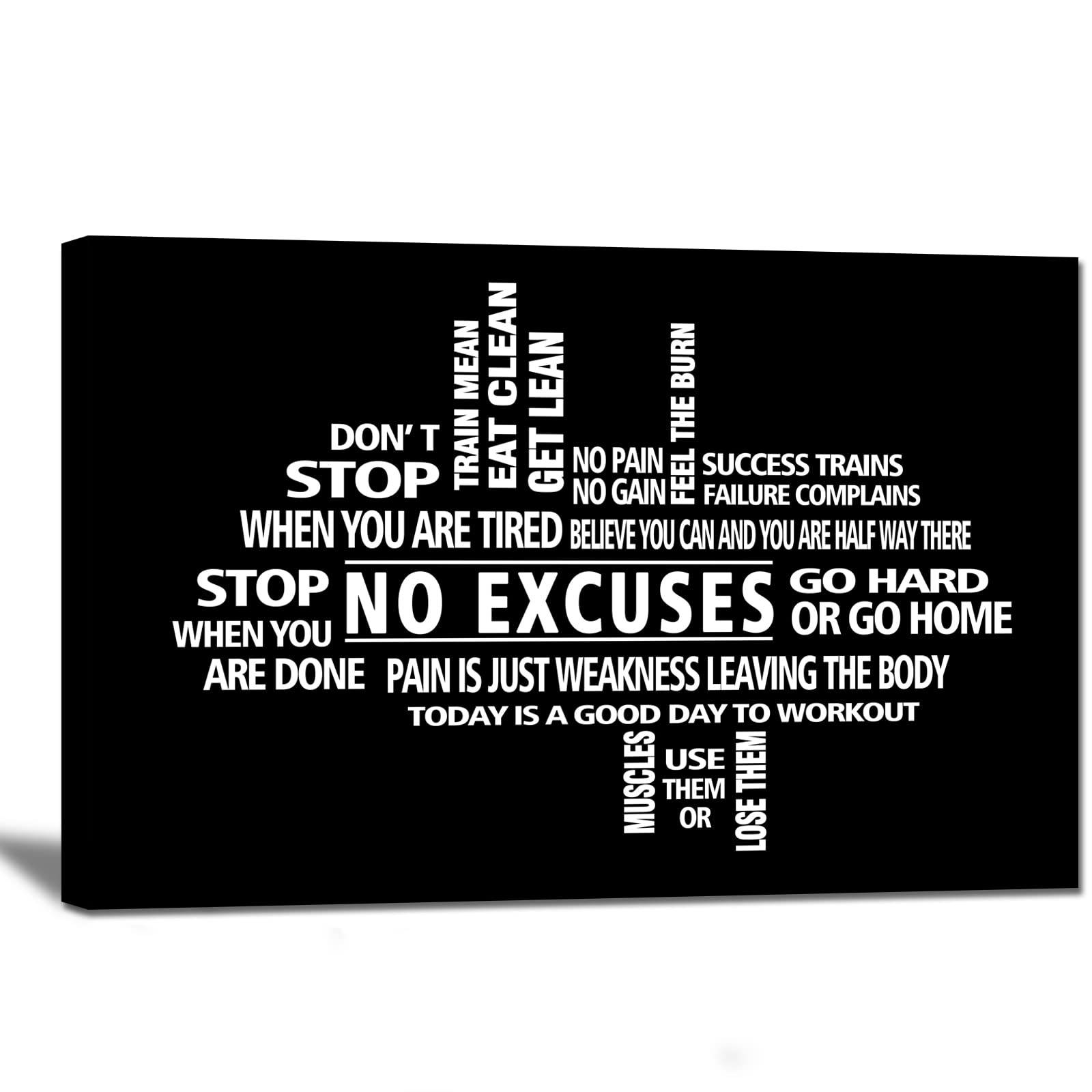 No Excuses Gym Sign - Motivational Wall Art for Home Gym & Fitness Room Decor - Perfect for Workout Motivation & Inspirational Spaces