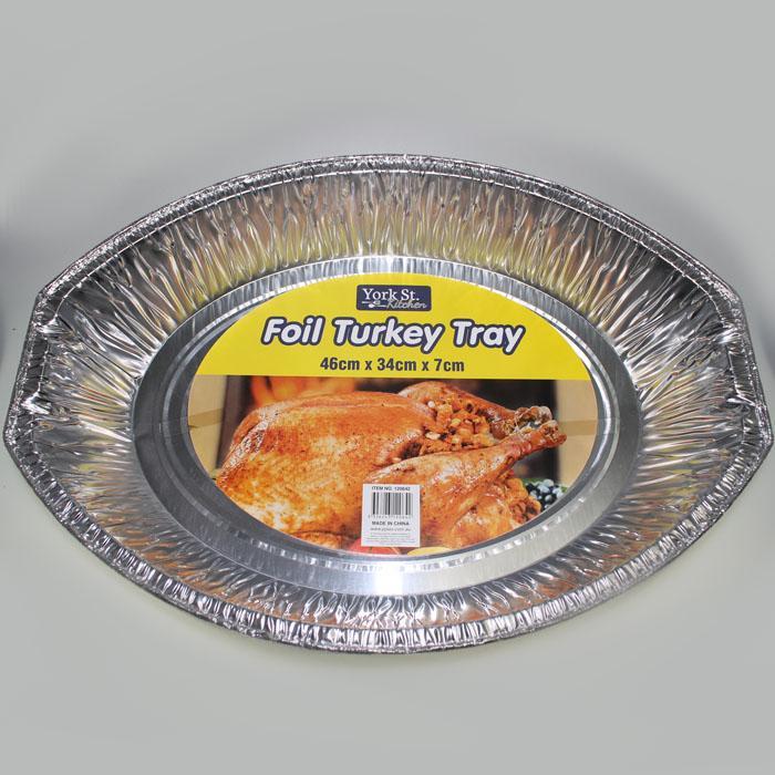 Premium Aluminum Foil Oval Turkey Roasting Pan - Heavy Duty Disposable Baking Tray for Thanksgiving, Christmas & Holiday Dinners - Perfect for Oven, Grill & Catering Events