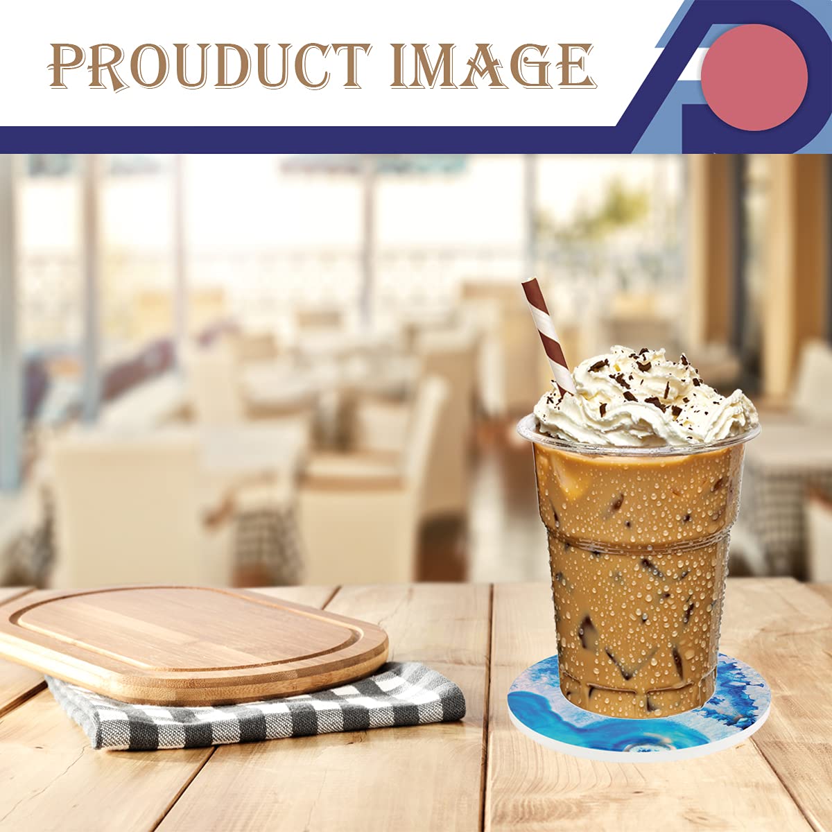 Premium Ceramic Stone Drink Coasters Set of 4 - Absorbent Round Coasters with Cork Base for Coffee Mugs, Glasses & Table Protection - Perfect for Home, Office & Bike Enthusiasts