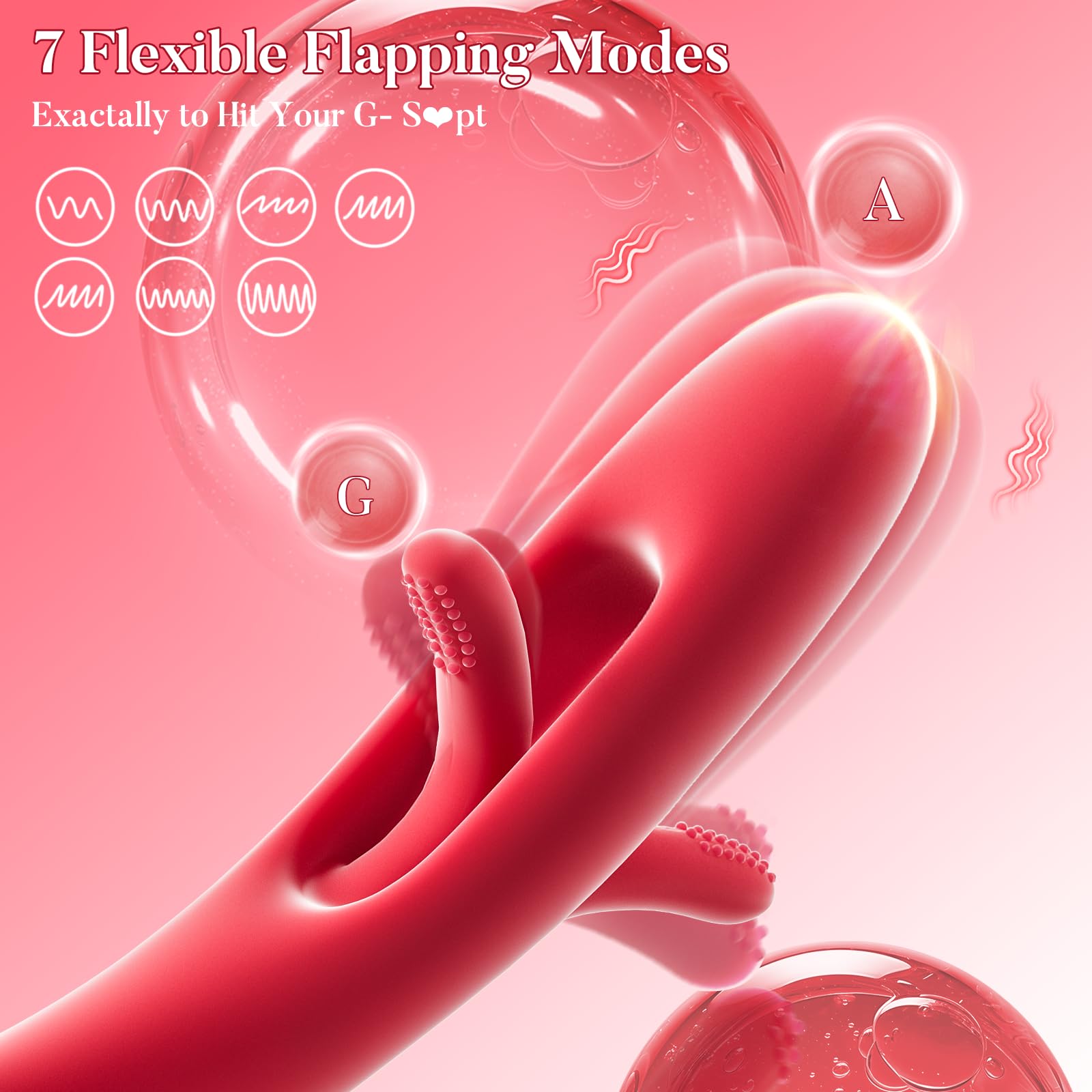 Premium G Spot Vibrator & Clitoral Stimulator - 10 Vibration & 7 Flapping Modes Rabbit Sex Toy for Women & Couples, Waterproof Rechargeable Adult Toy for Solo Play & Intimate Moments