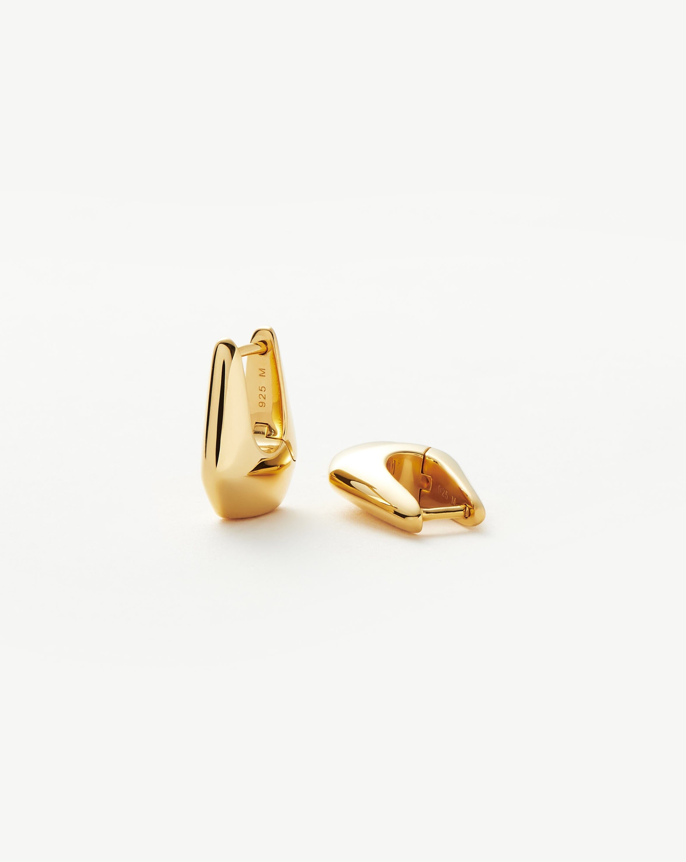 Lucy Williams Arco Small Hoop Earrings - 18k Gold Vermeil | Minimalist Dainty Jewelry for Everyday Wear & Special Occasions